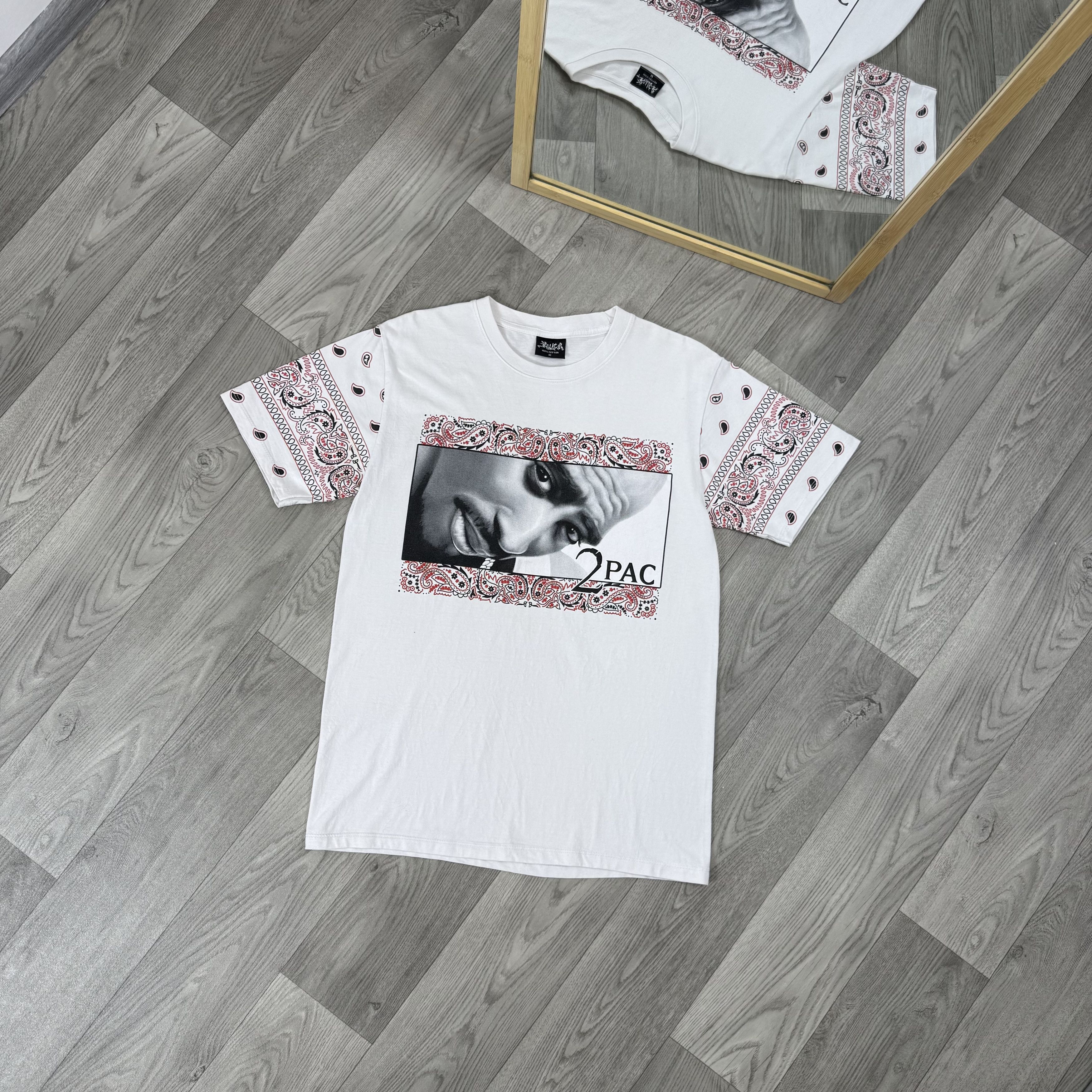 Vintage Vintage 2Pac Tupac Shakur 90s White Graphic Rap Tee Shirt Size US M / EU 48-50 / 2 - 1 Thumbnail