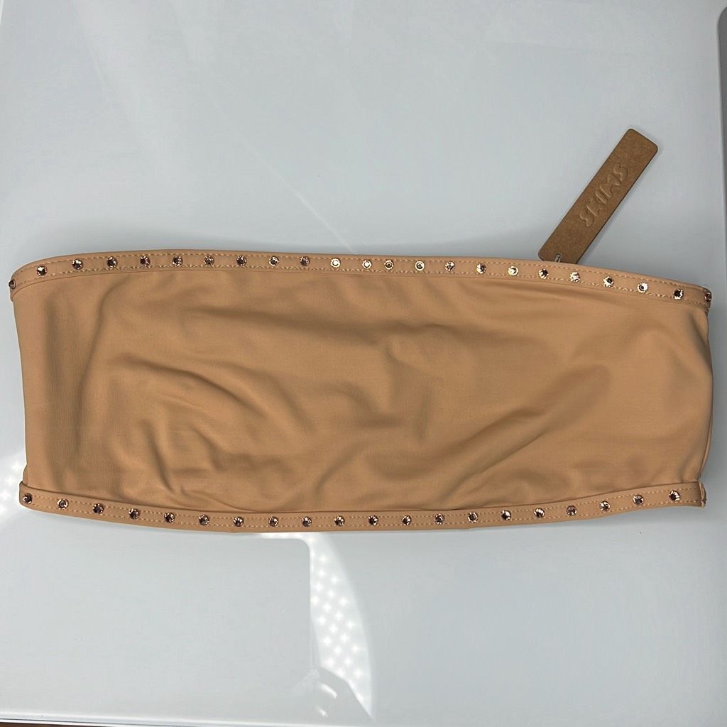 SKIMS Skims Rhinestones Bandeau High waisted Nude Bikini S Size ONE SIZE - 9 Thumbnail