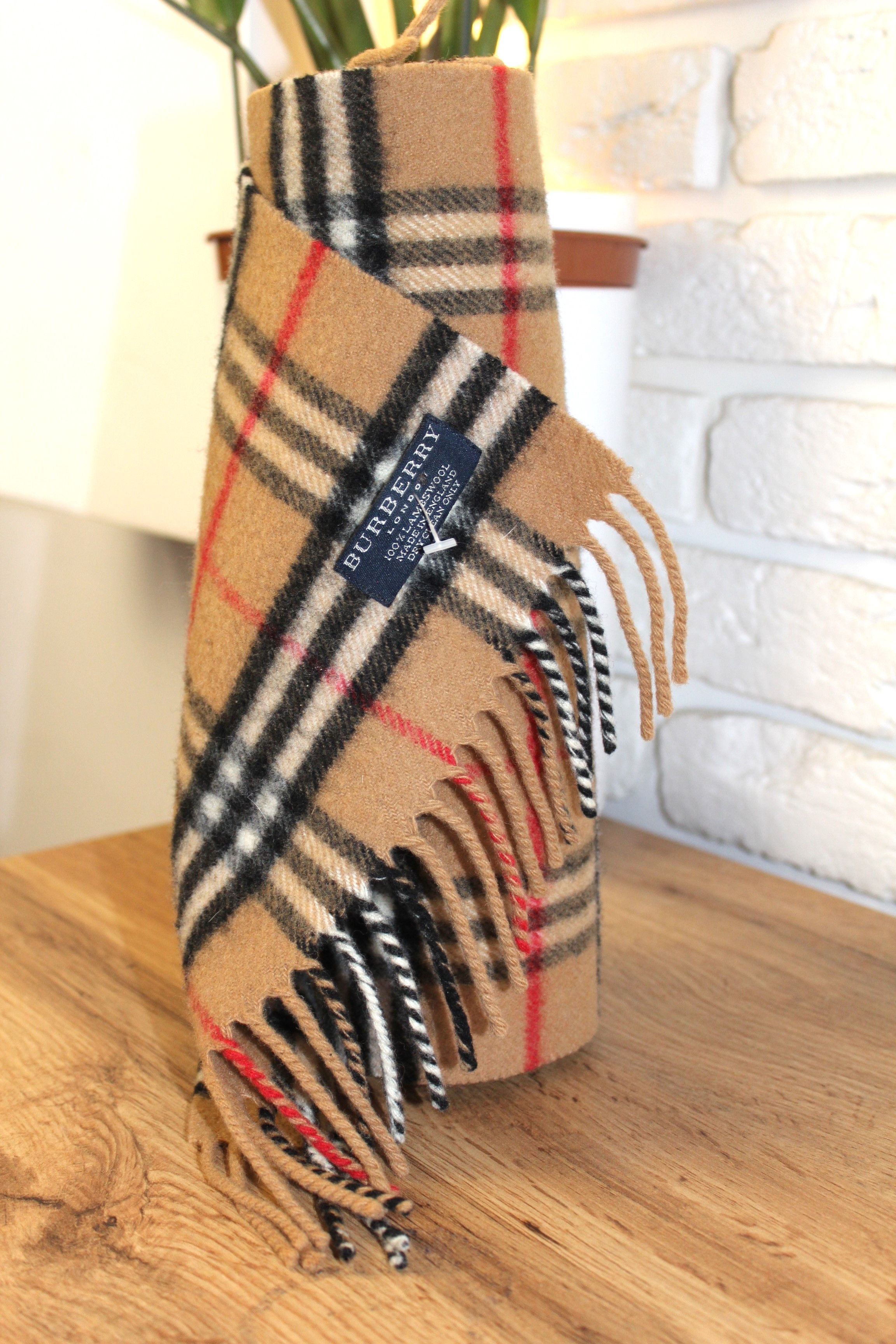 Vintage Burberry Nova Check Wool Tassel Scarf main image 0