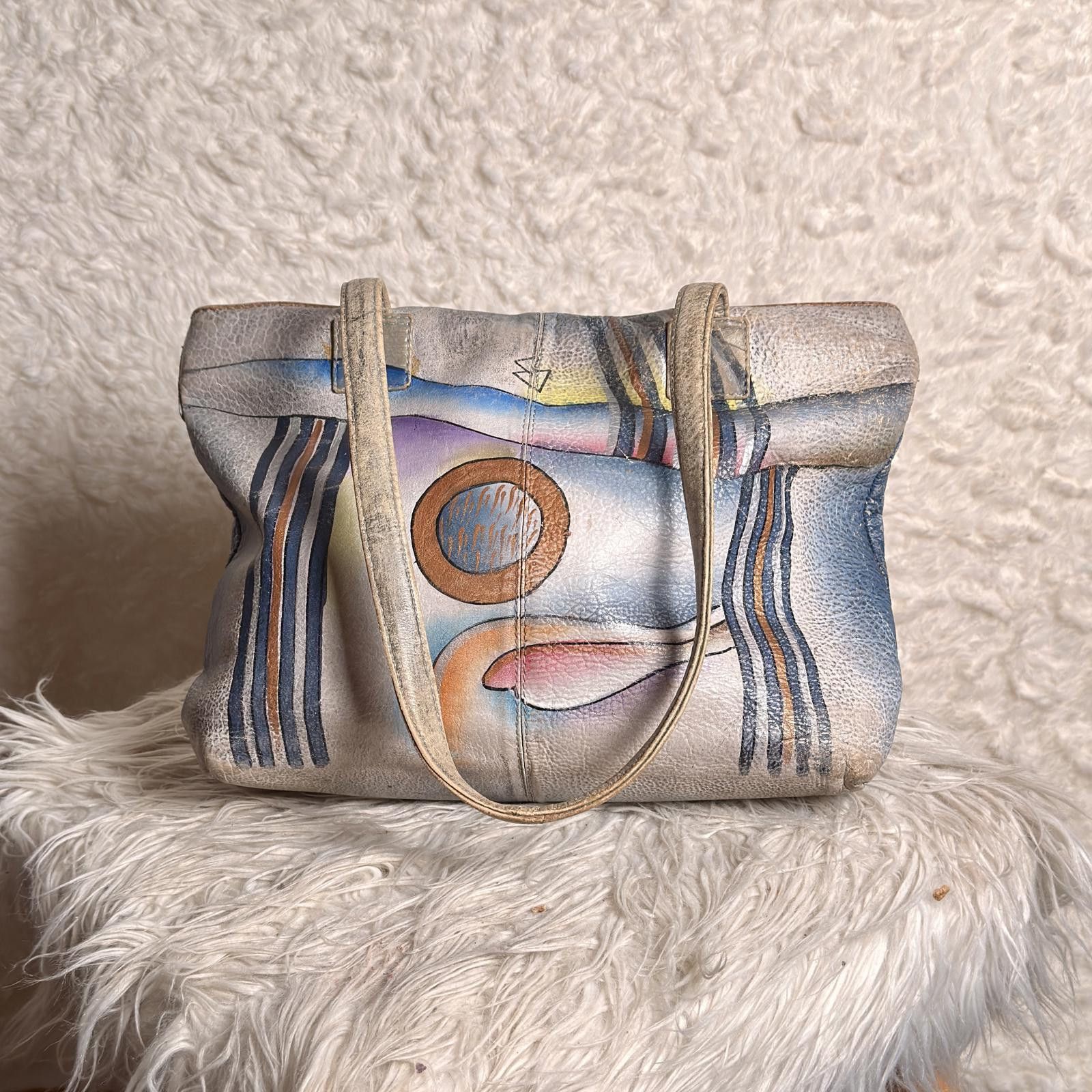 Other Vintage Biacci Hand Painted Genuine Leather Tote Bag Size ONE SIZE - 1 Thumbnail