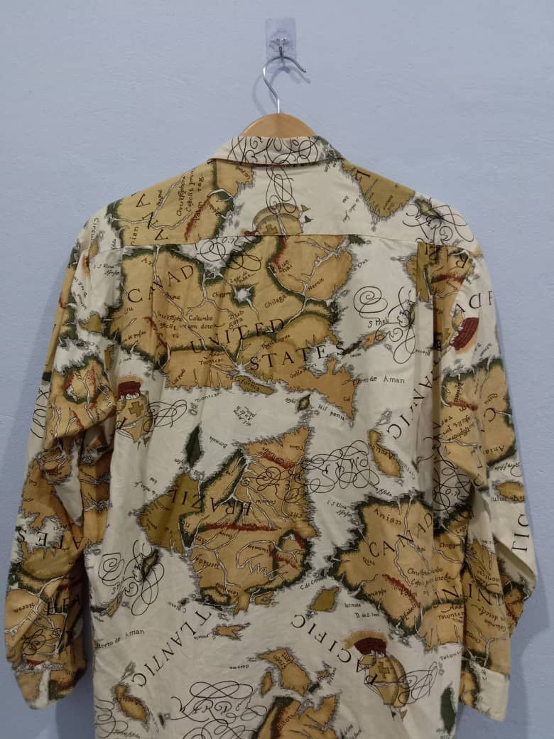 Japanese Brand VINTAGE ABBRE VIATE ATLANTIC MAPS BUTTON DOWN LARGE SIZE Size US XL / EU 56 / 4 - 10 Thumbnail