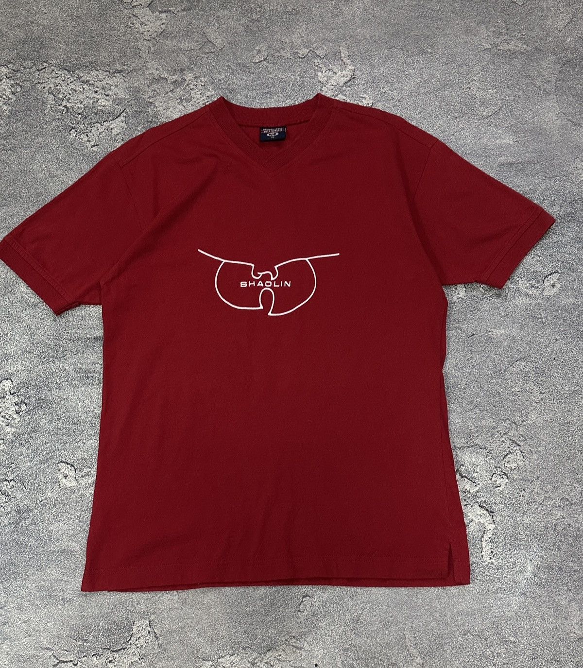 Wu-Tang Clan Vintage 90’s Wu-Wear Shaolin Dragon V-Neck T-Shirt Red L Size US XS / EU 42 / 0 - 1 Thumbnail