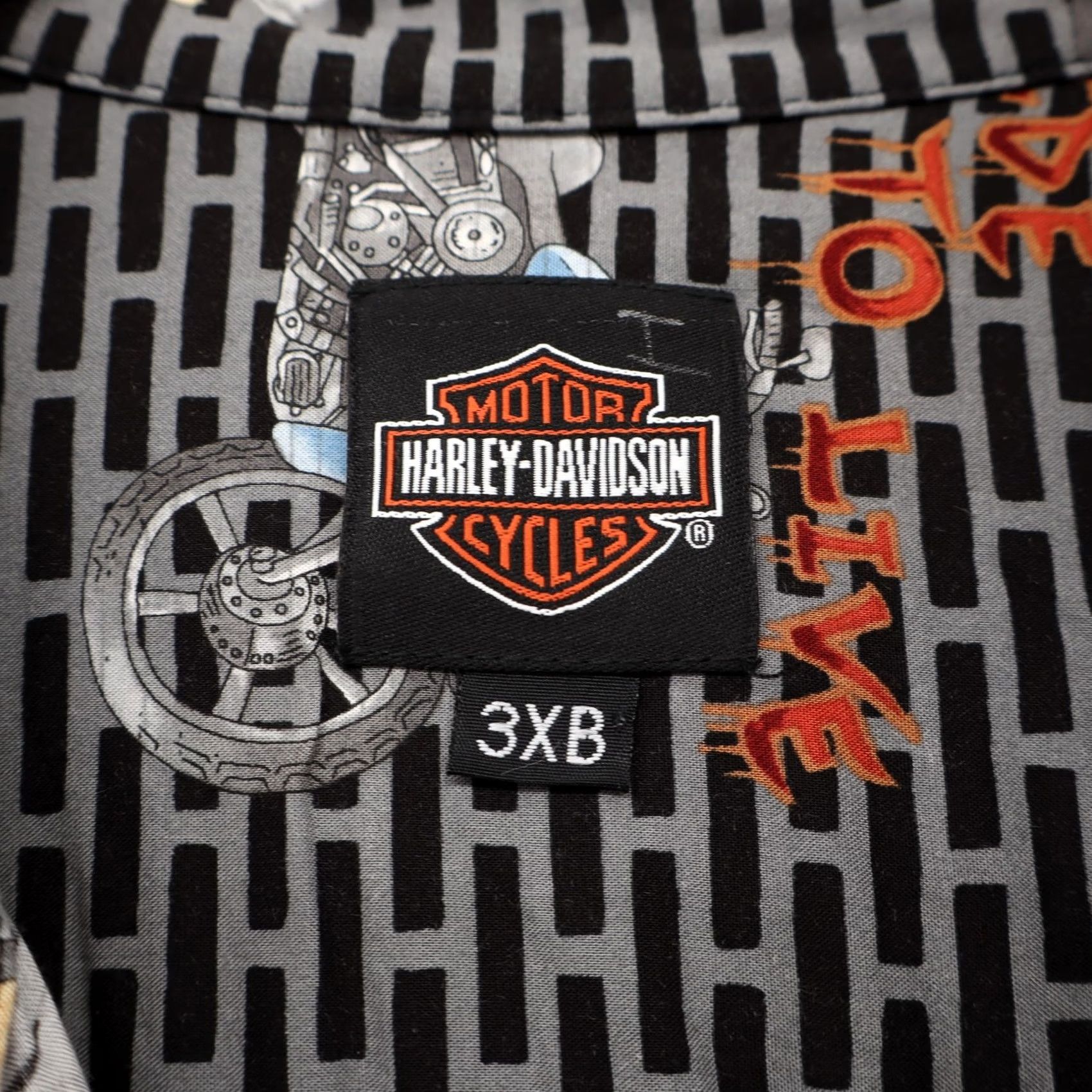Harley Davidson Harley-Davidson Shirt Hawaiian Button-Up Big & Tall 3X Mens Multicolor Casual Summer 90s? Size US XXL / EU 58 / 5 - 4 Thumbnail