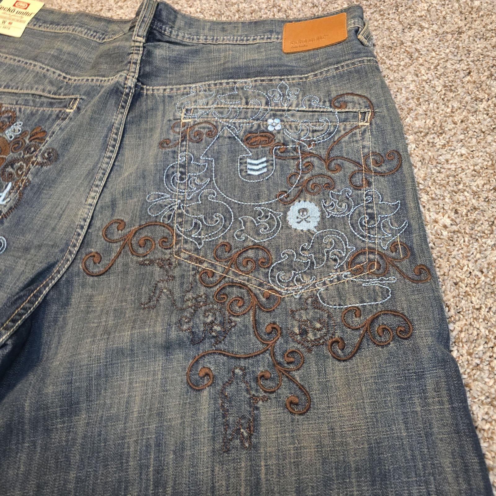 Ecko Unltd. NWT DS Y2K Vintage Ecko Unltd Baggy Jean Shorts Embroidered Size US 40 / EU 56 - 4 Thumbnail