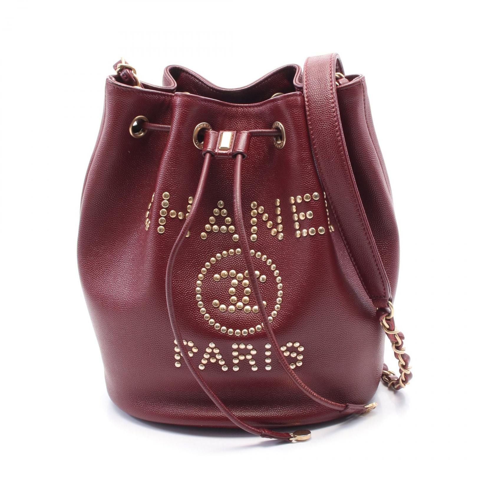 Chanel Chanel Deauville Caviar Skin Shoulder Bag Leather Shoulder Bag in Red, Women's