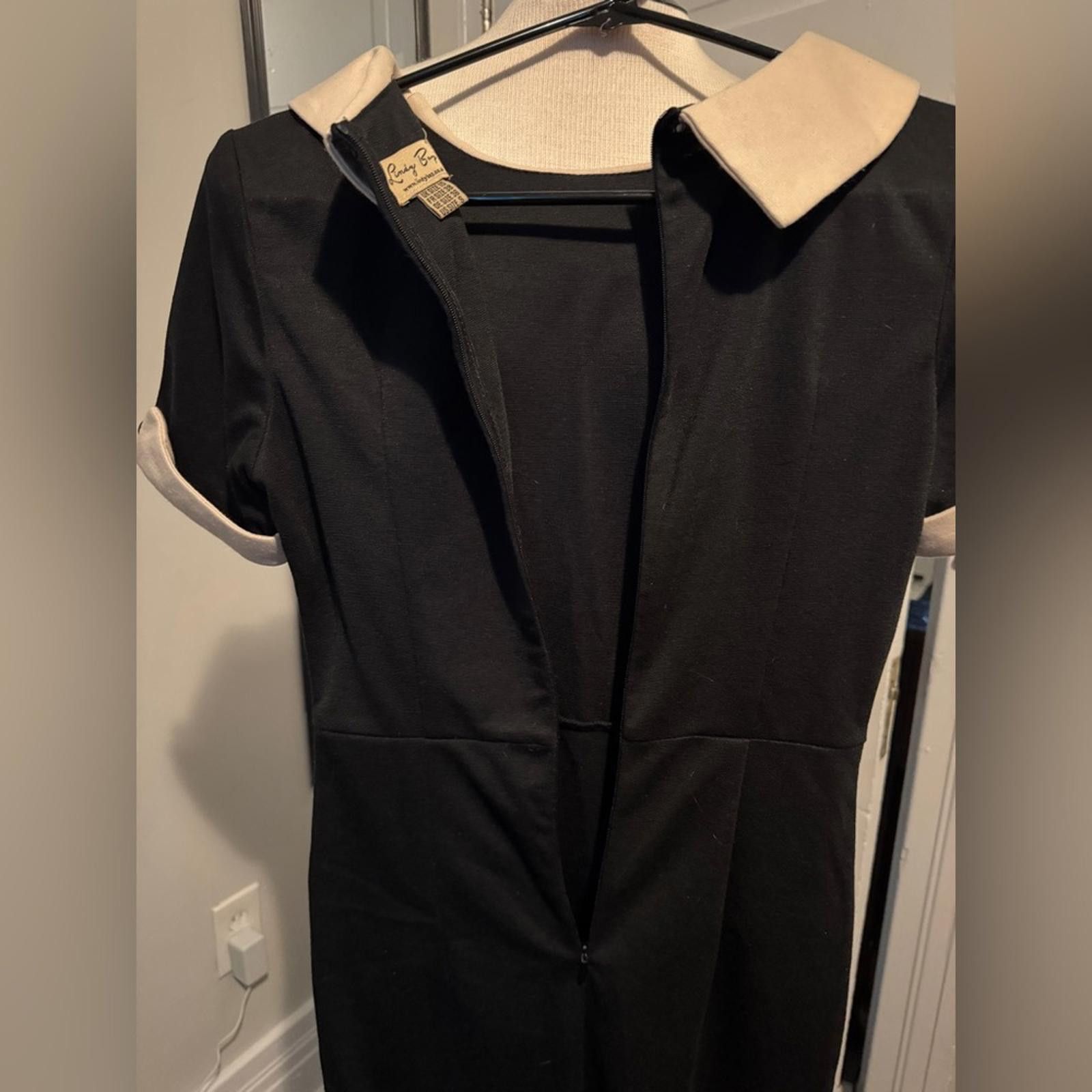 Designer Classic Black and Cream Vintage Style Dress by Lindy Bop Size S / US 4 / IT 40 - 5 Thumbnail
