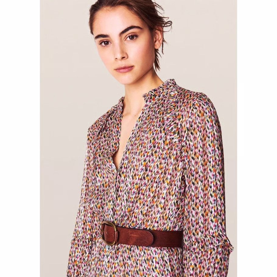 ba&sh Ba&Sh Womens Floral Midi Dress Boho Long Sleeve V-Neck Size S / US 4 / IT 40 - 2 Thumbnail