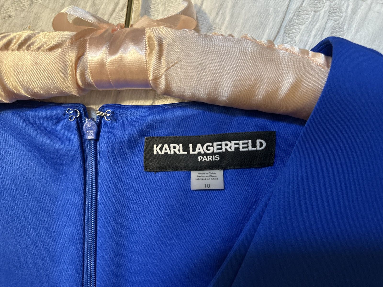 Karl Lagerfeld Dressy blue dress Size L / US 10 / IT 46 - 3 Thumbnail