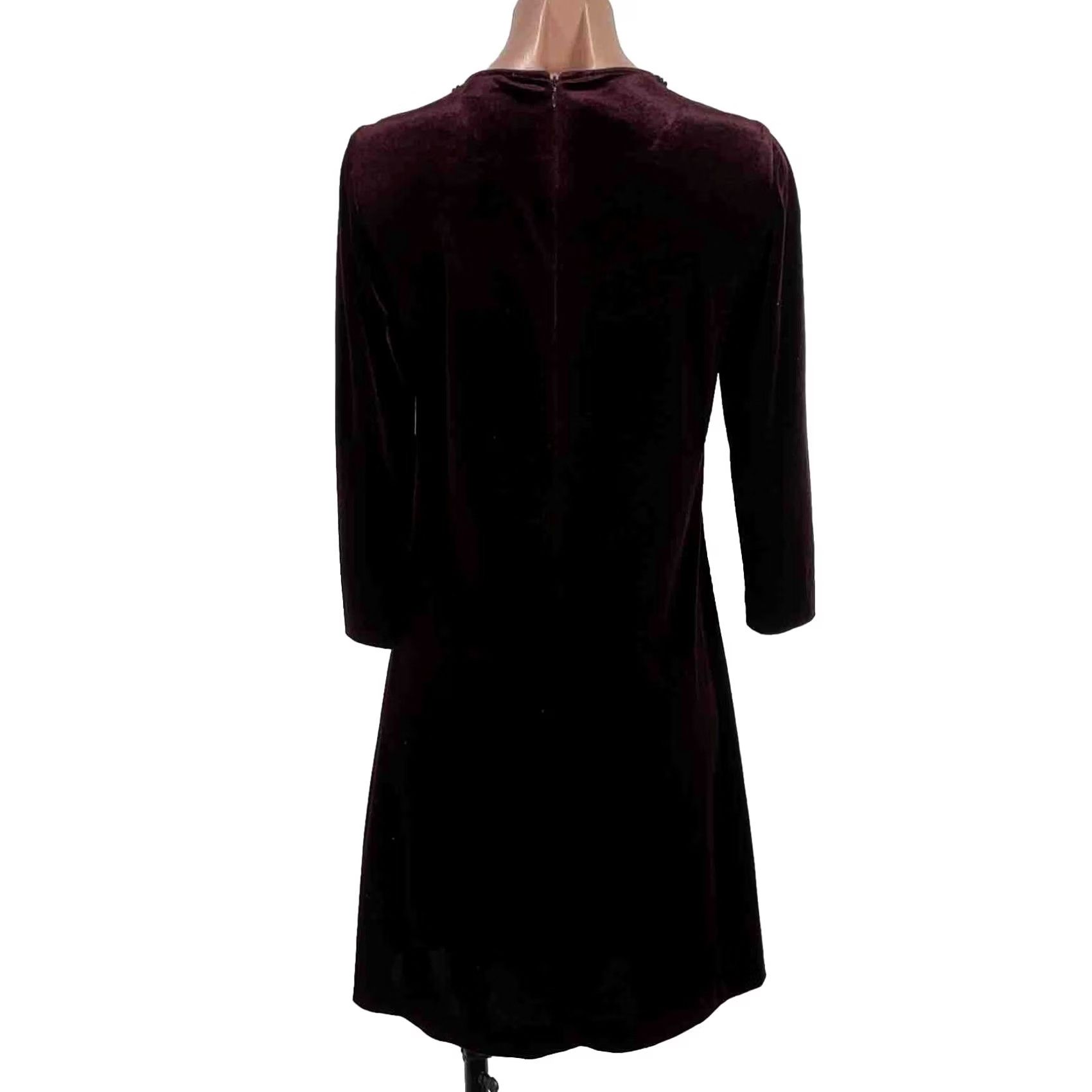 Betsey Johnson VINTAGE Betsey Johnson Dress 4 Purple Velvet Beaded Cocktail Whimsigoth Fairy Dress Short 90s Gothic Retro City Bohemian Fashion Women Size S / US 4 / IT 40 - 2 Thumbnail