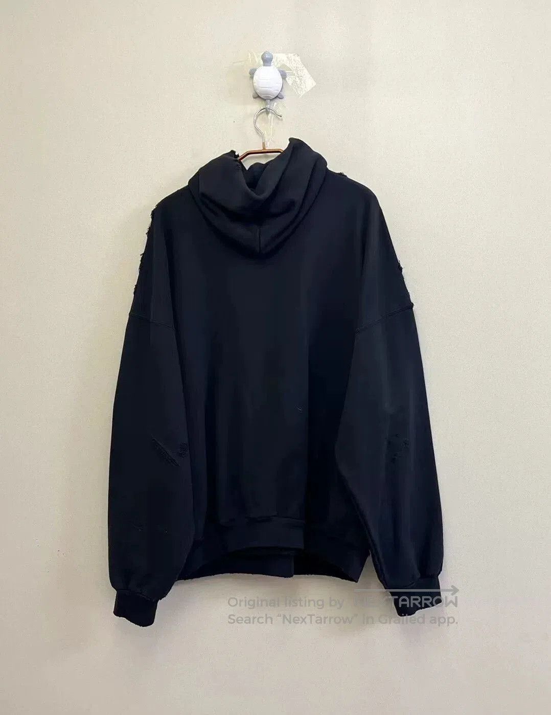 Balenciaga black distressed crystal crown hoodie. Size US M / EU 48-50 / 2 - 4 Thumbnail