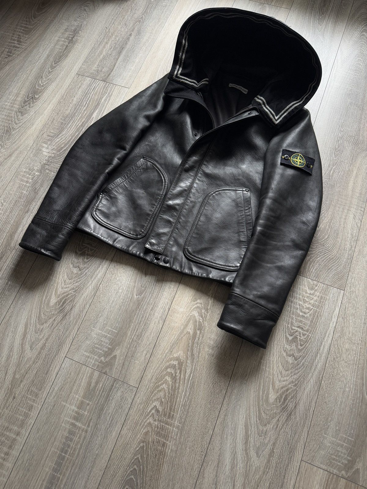 Stone Island Vintage leather jacket stone island x streetwear Size US L / EU 52-54 / 3 - 1 Thumbnail