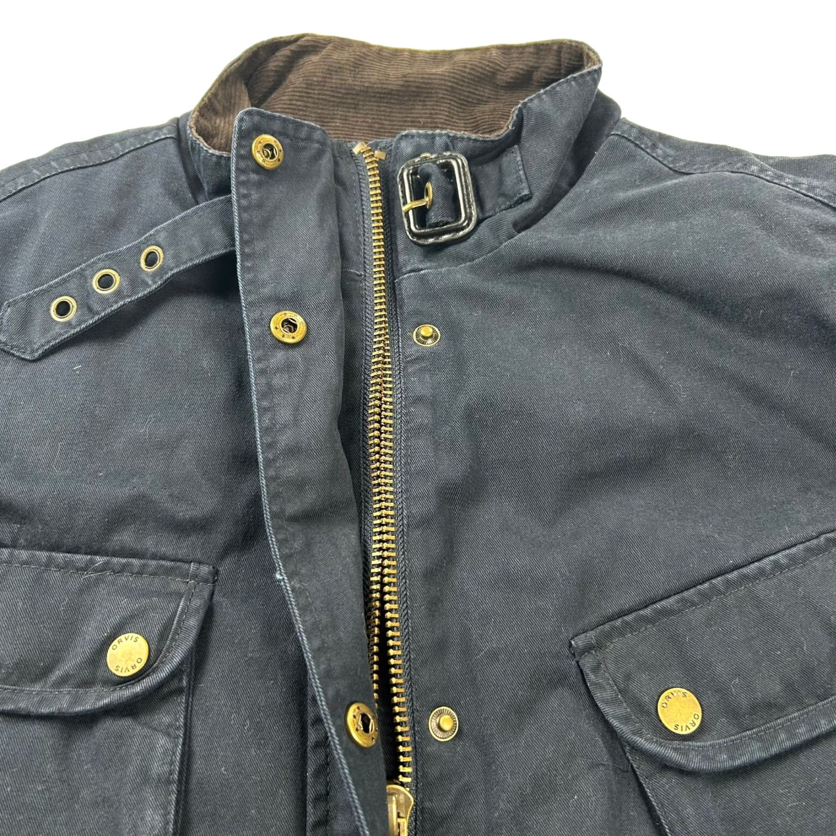 VINTAGE Orvis Women's Military Jacket L Large Black Cotton Cargo