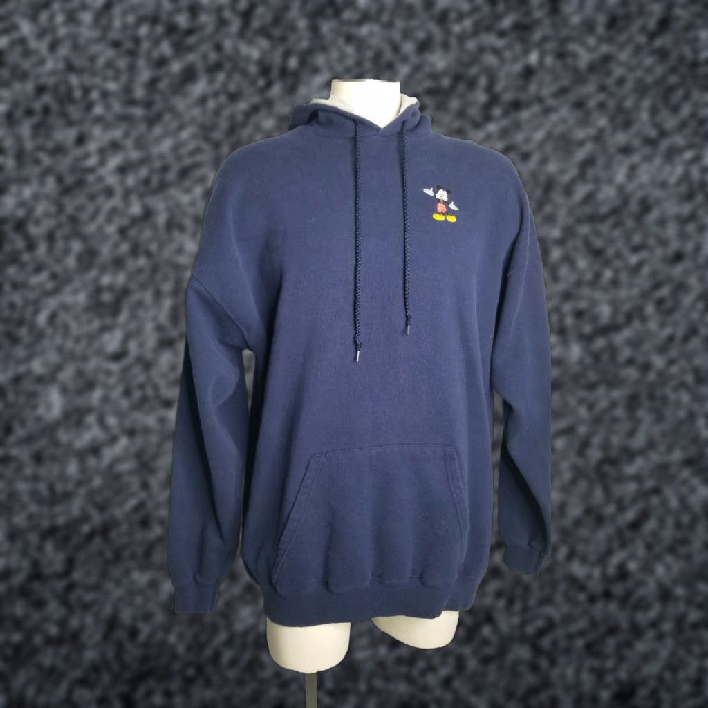 Disney VINTAGE Disney Mens XXL Hoodie Sweatshirt Crew Neck Pullover Blue Walt Disney Athleisure 90s Men Size US XXL / EU 58 / 5 - 1 Thumbnail