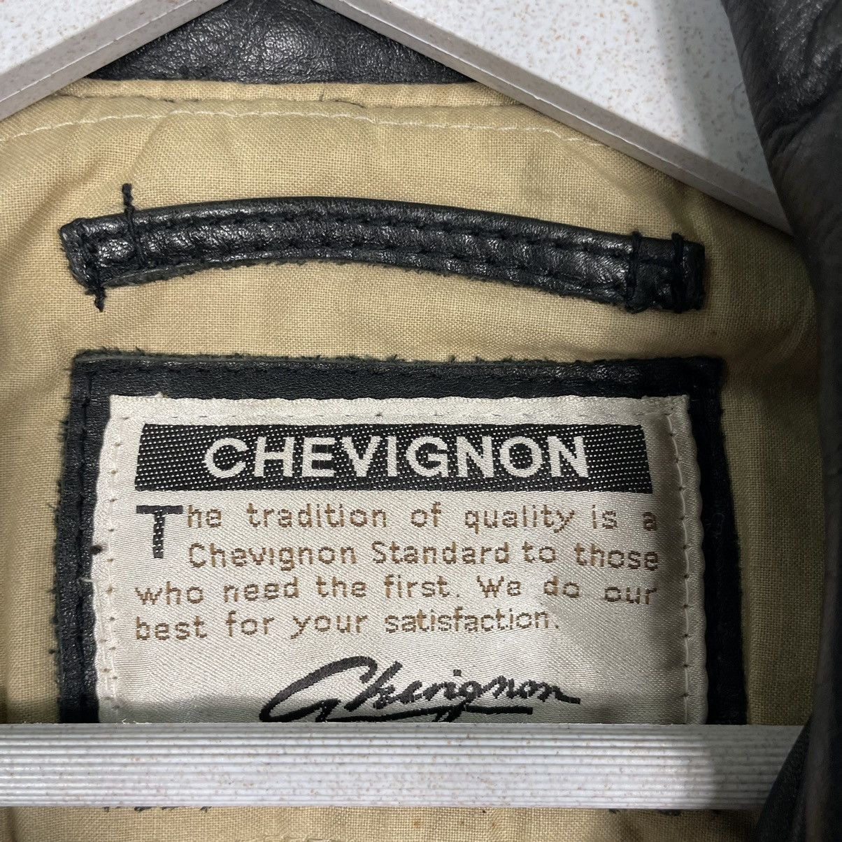 Chevignon × Vintage 💥90s CHEVIGNON COWHIDE LEATHER JACKET Size US L / EU 52-54 / 3 - 10 Thumbnail