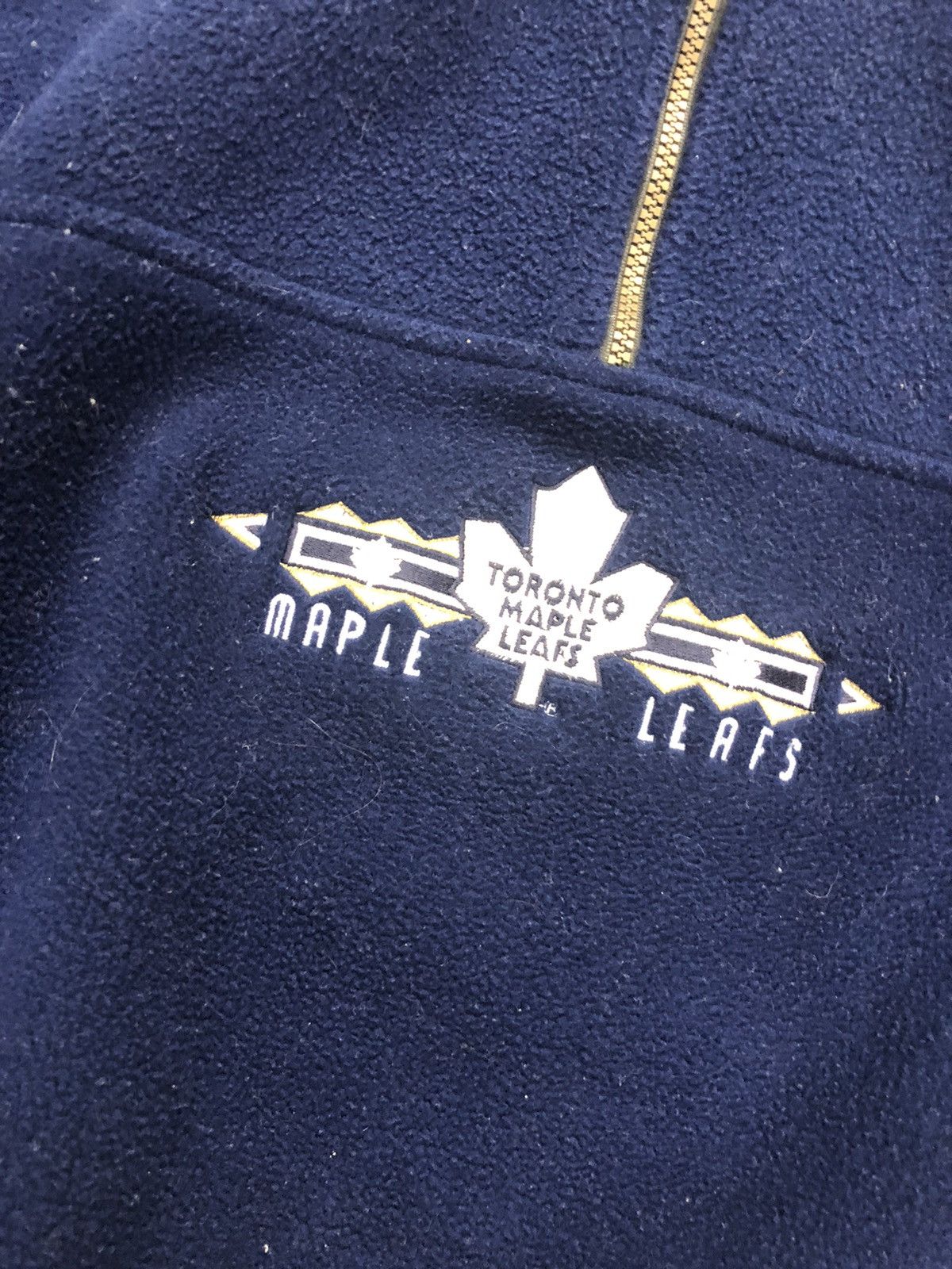NHL × Vintage Vintage 90's half Toronto Maple Leafs zip fleece Xl sleeve Size US XL / EU 56 / 4 - 3 Thumbnail