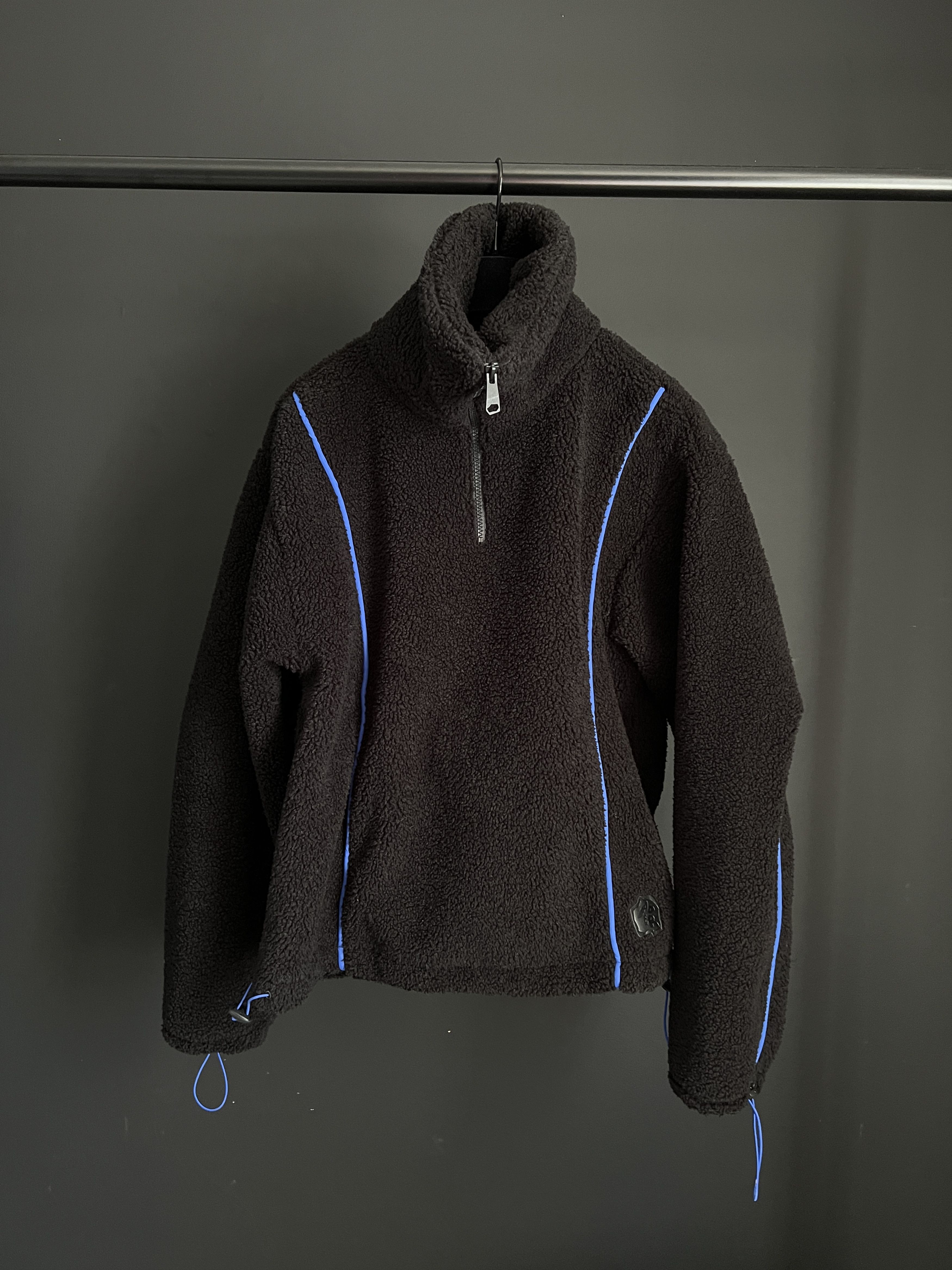 image of Ader Error Half Zip Fleece Jacket in Black, Men's (Size Small)