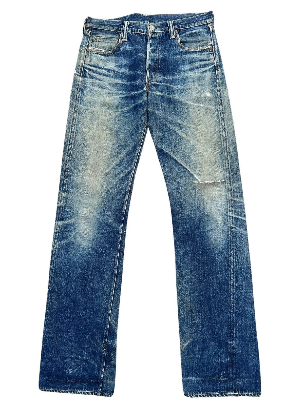 Kapital Vintage Full Count Selvedge Distressed Repair Denim Jeans Size US 30 / EU 46 - 2 Thumbnail