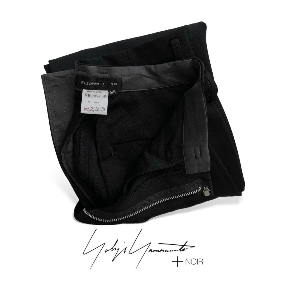 Y's × Yohji Yamamoto YOHJI YAMAMOTO +NOIR BLACK PANTS Size 24" / US 00 / IT 34 - 2 Thumbnail