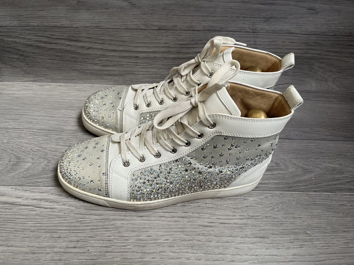 Christian Louboutin Christian loubotin leather crystal emblished hi-top sneaker Size US 7 / EU 40 - 5 Thumbnail