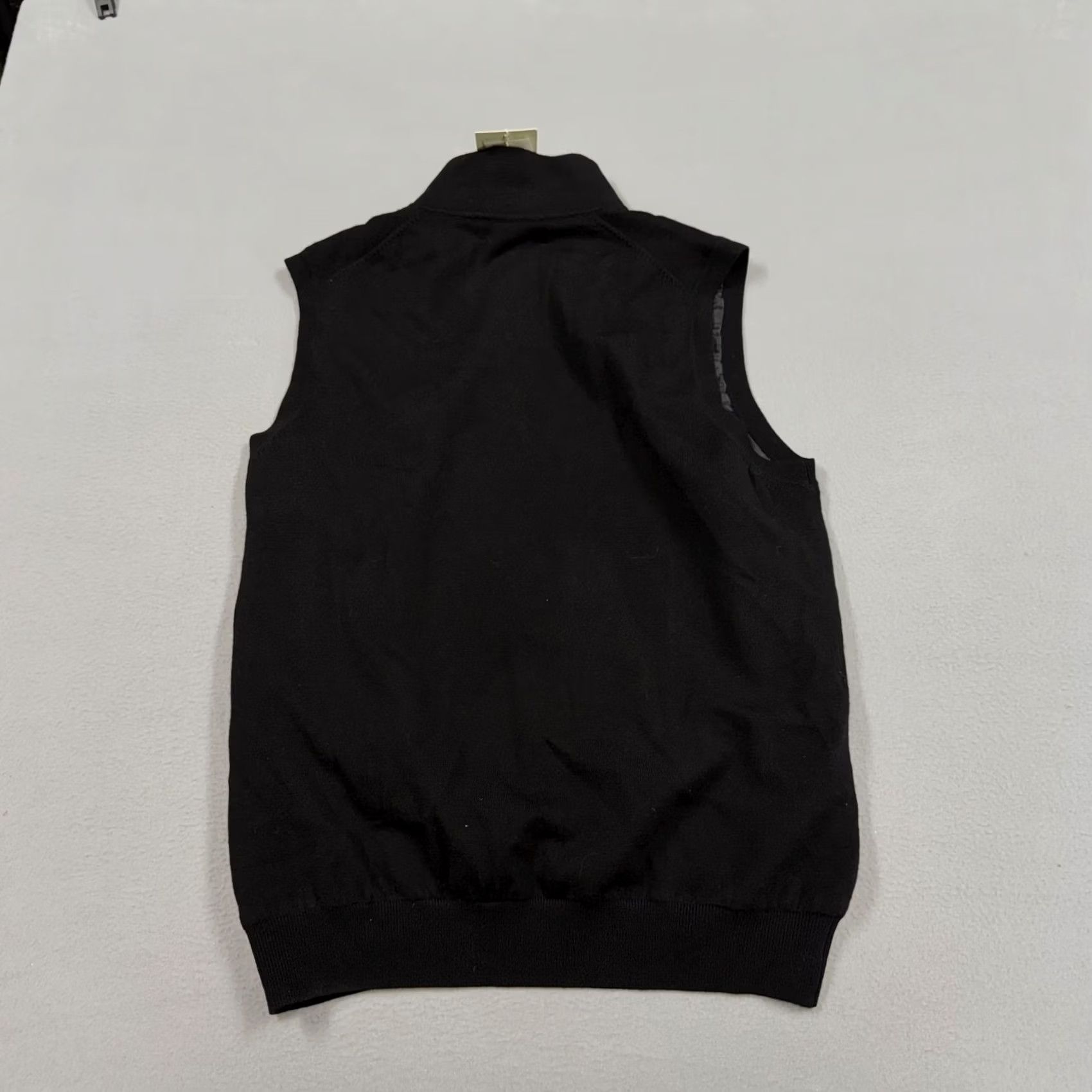 Vintage Fairway & Greene Sweater Vest Mens L Black 1/4 Zip Mock Neck Golf EZGO Size US L / EU 52-54 / 3 - 7 Thumbnail