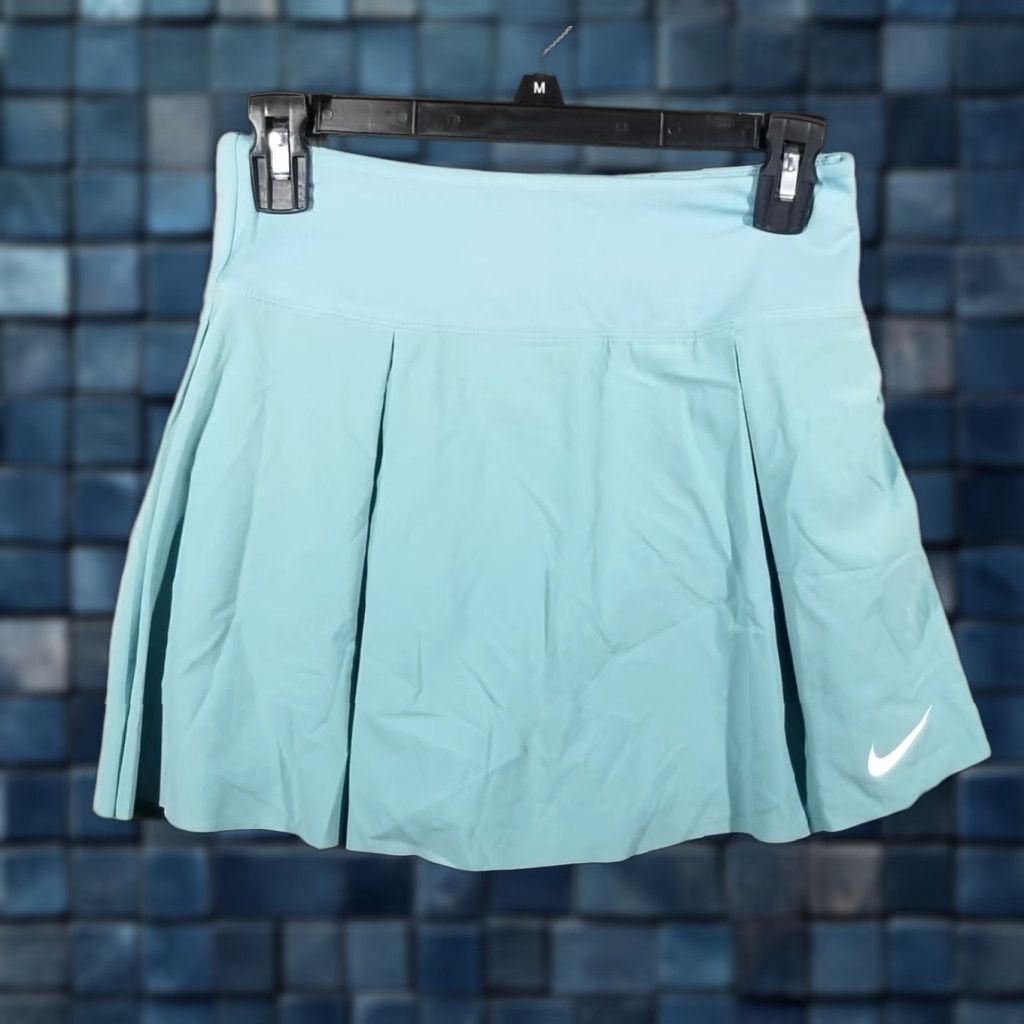 Nike Dri-Fit Club Skirt Womens S Blue Pockets Quick Dry Built In Shorts Athletic Golf Tennis Skort Denim Turquoise Sample