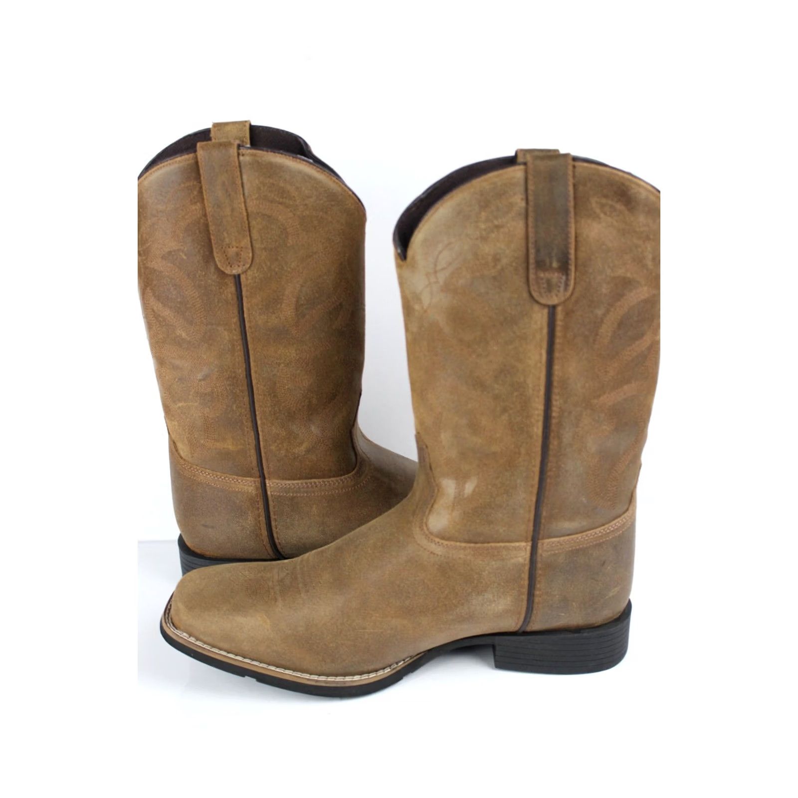 Roper Roper Men's Monterey Crazy Horse Leather Boots Square Toe 12 EE Tan Size US 12 / EU 45 - 2 Thumbnail