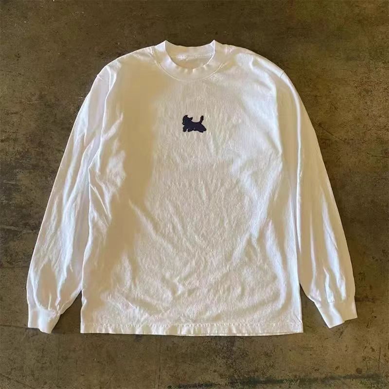 Japanese Brand White retro street style dog print long-sleeved t-shirt Size US M / EU 48-50 / 2 - 1 Thumbnail