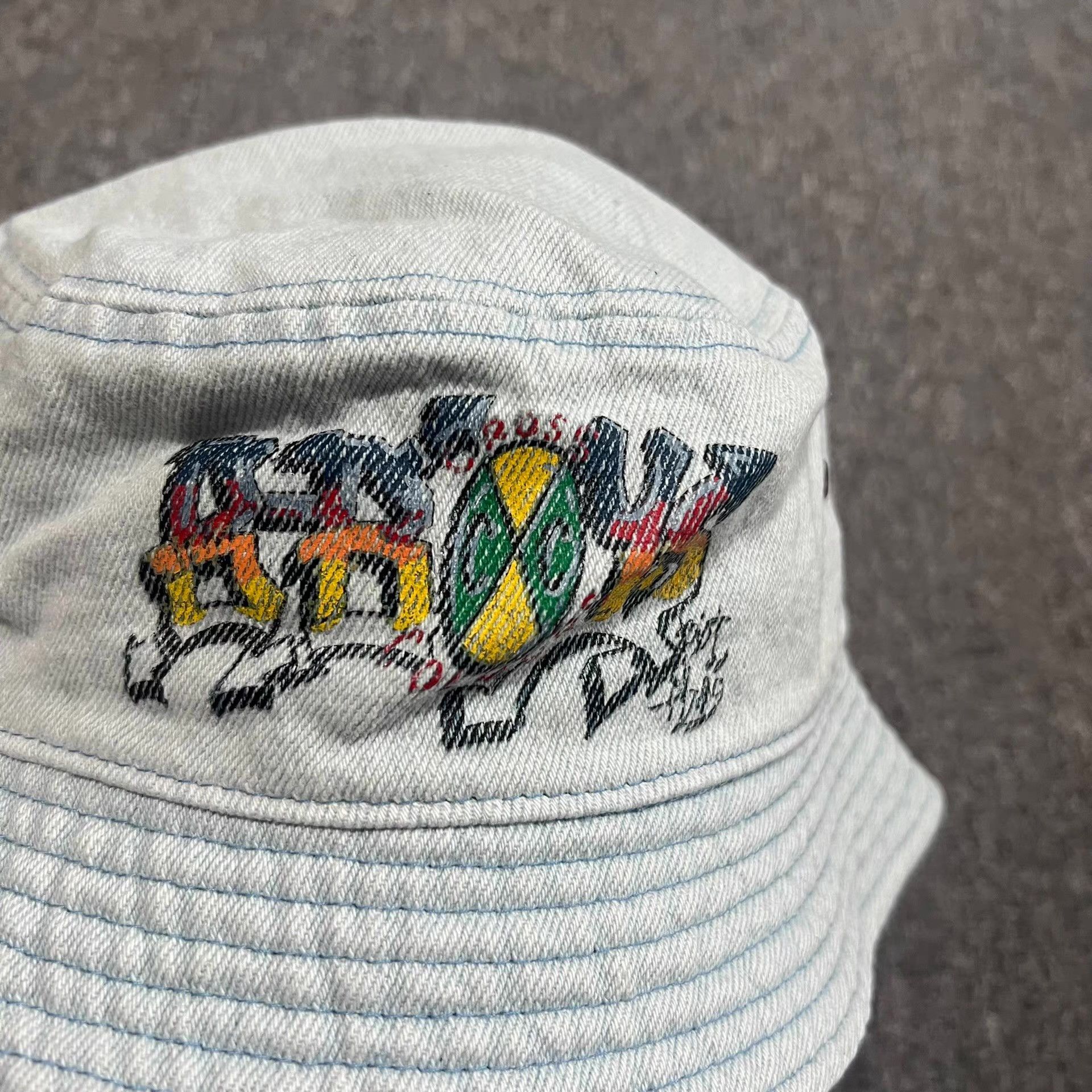 Cross Colours Cross Colours Washed Vintage Denim Bucket Hat Q7 Size ONE SIZE - 2 Thumbnail
