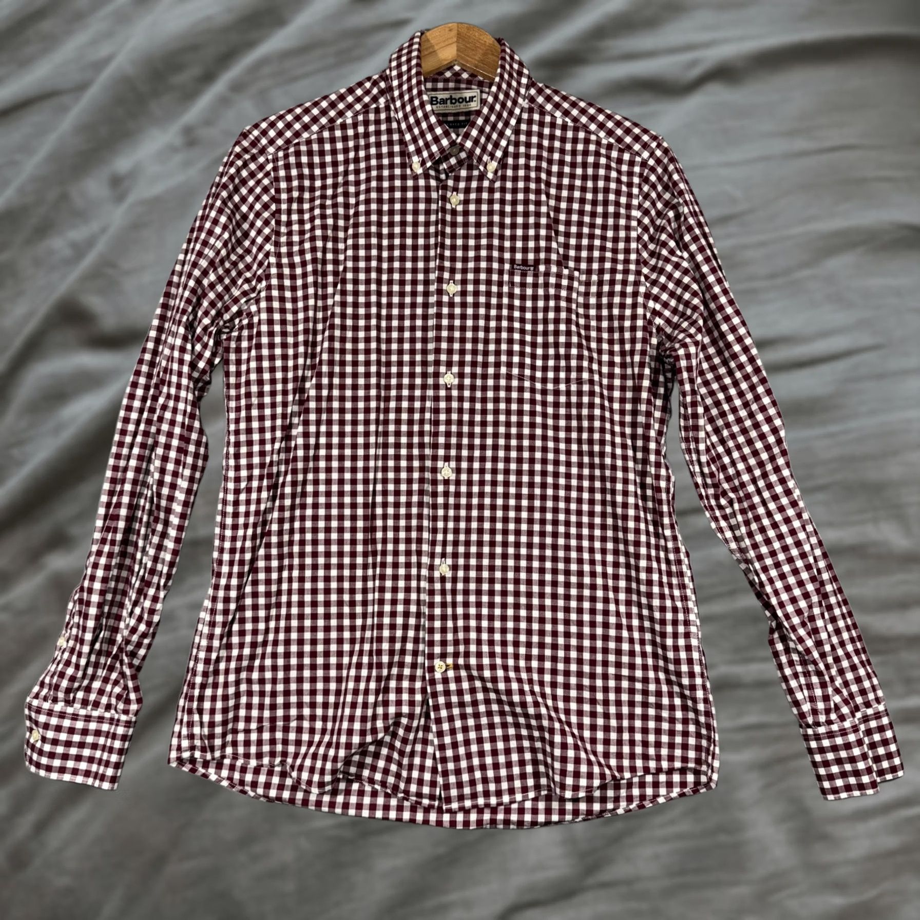Barbour Barbour Shirt Mens Small Red White Gingham Tailored Fit Button Down Cotton Size US M / EU 48-50 / 2 - 1 Thumbnail