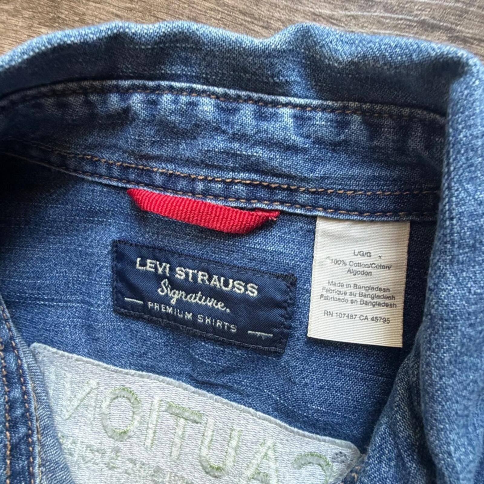Other Levi Strauss Signature Denim Shirt Quilt Embroidery Blue Size L / US 10 / IT 46 - 5 Thumbnail