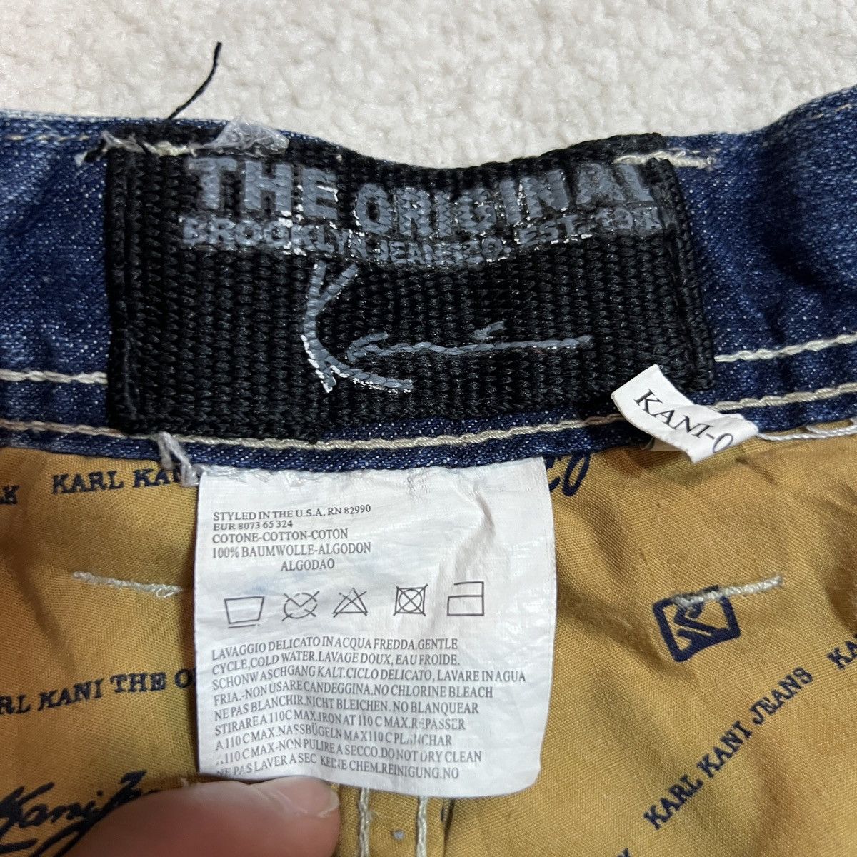 Karl Kani Vintage Grail 90s Karl Kani Embroidered Denim Jeans Size US 34 / EU 50 - 10 Thumbnail