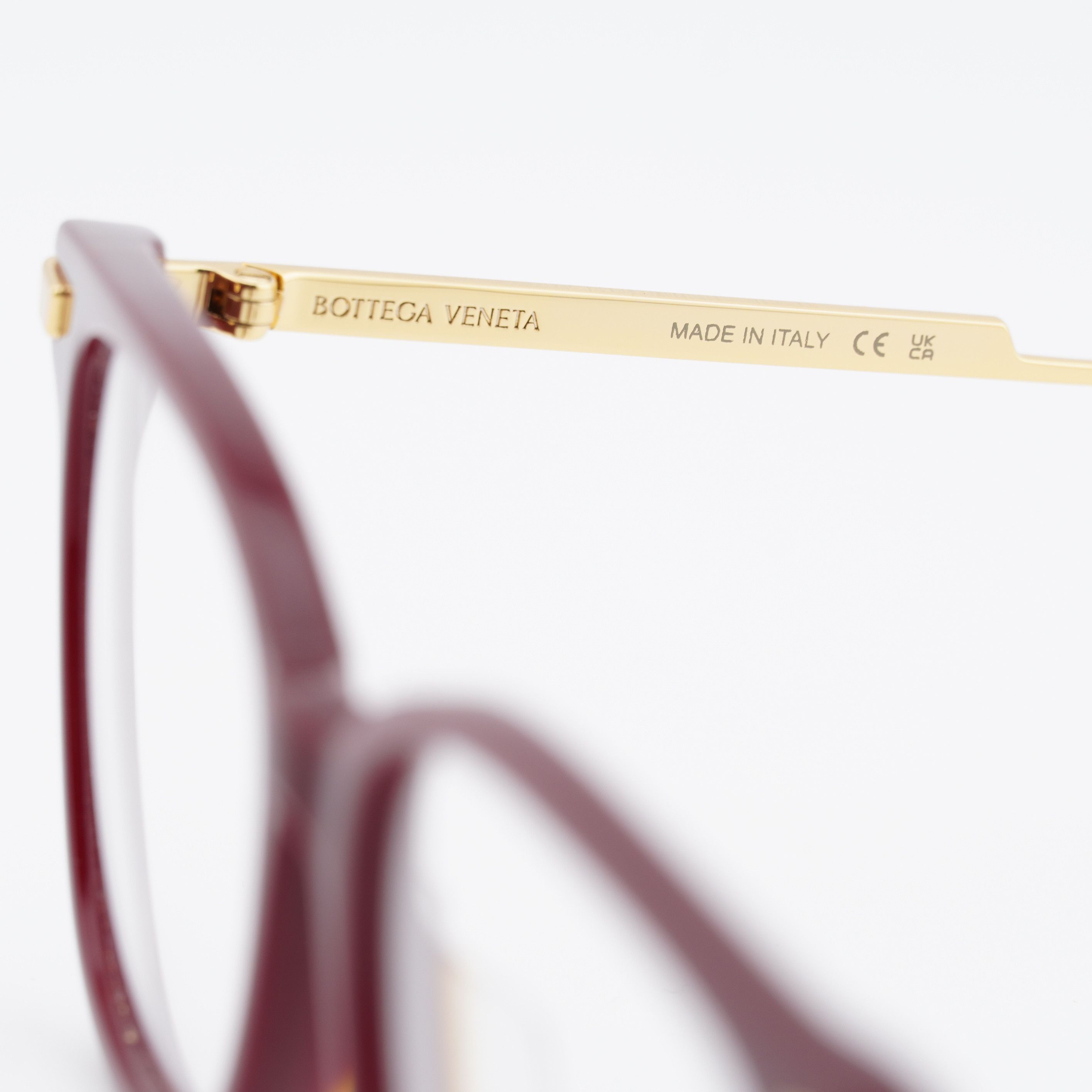 Bottega Veneta Bottega Veneta BV1074OA 004 Eyeglasses Burgundy/Gold 53mm Size ONE SIZE - 6 Thumbnail