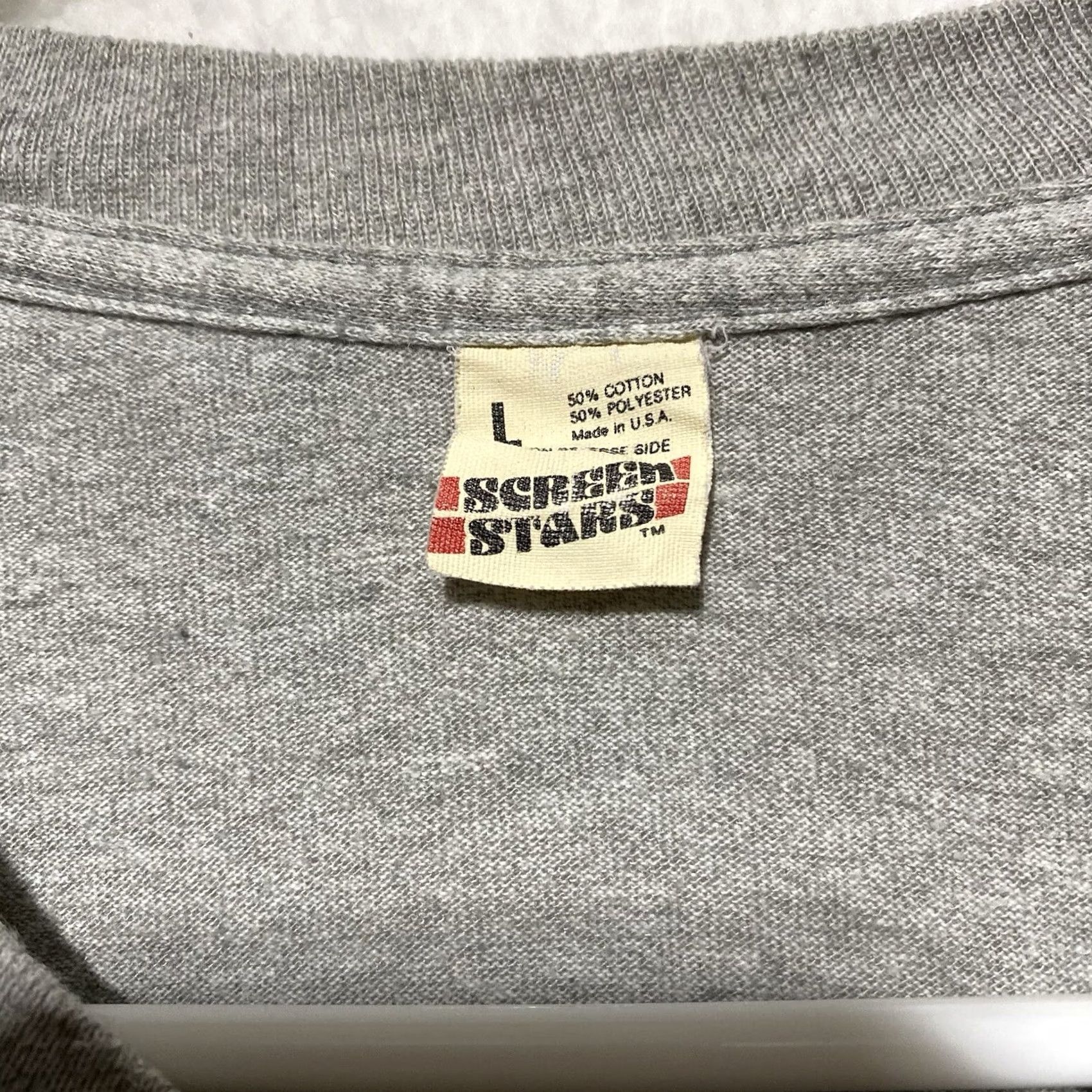 Vintage VINTAGE Screen Stars Shirt Adult L Gray Short Sleeve USA Graphic Print Size US L / EU 52-54 / 3 - 4 Thumbnail