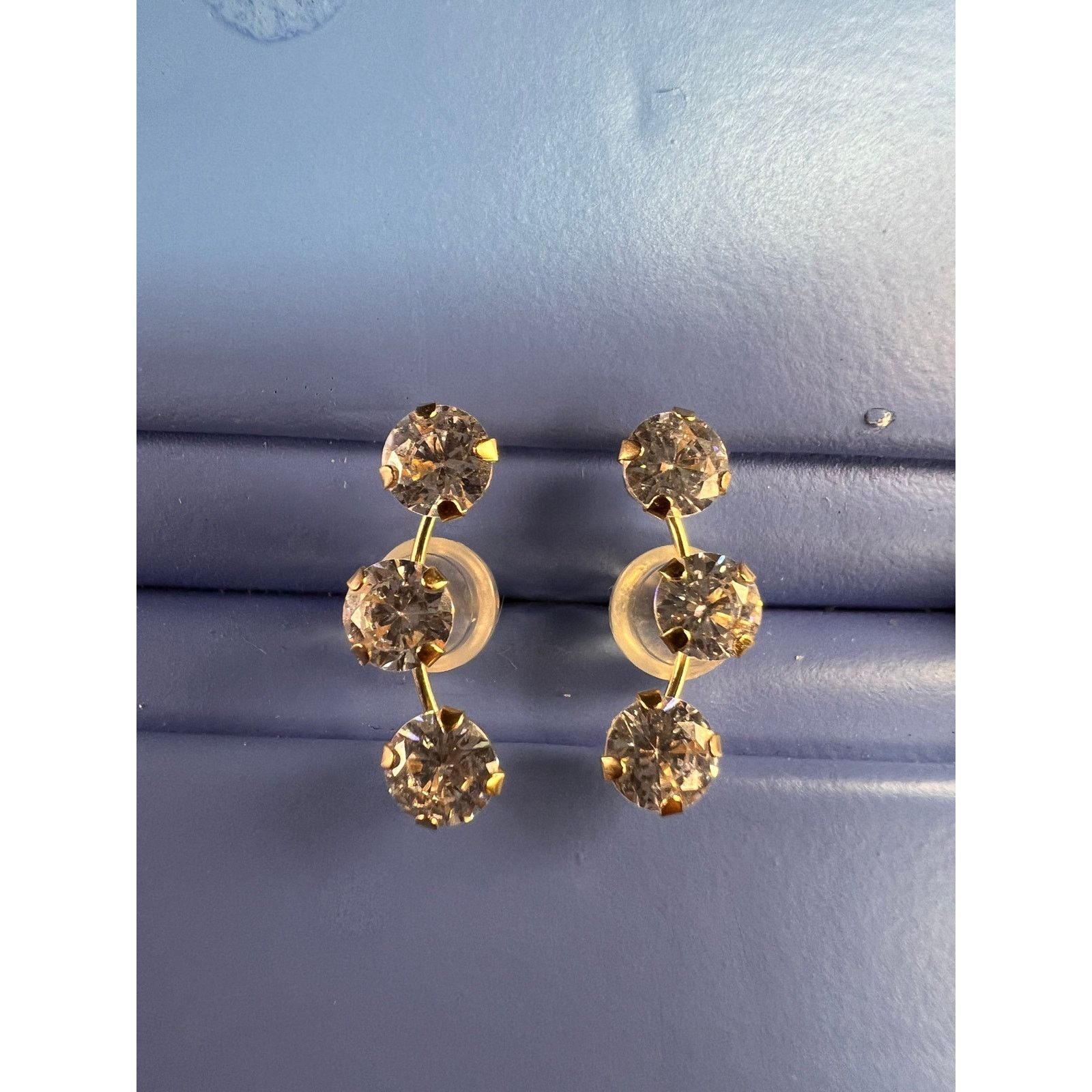 Other White Cubic Zirconia 10k Yellow Gold Earrings 2.45ctw Size ONE SIZE - 11 Thumbnail