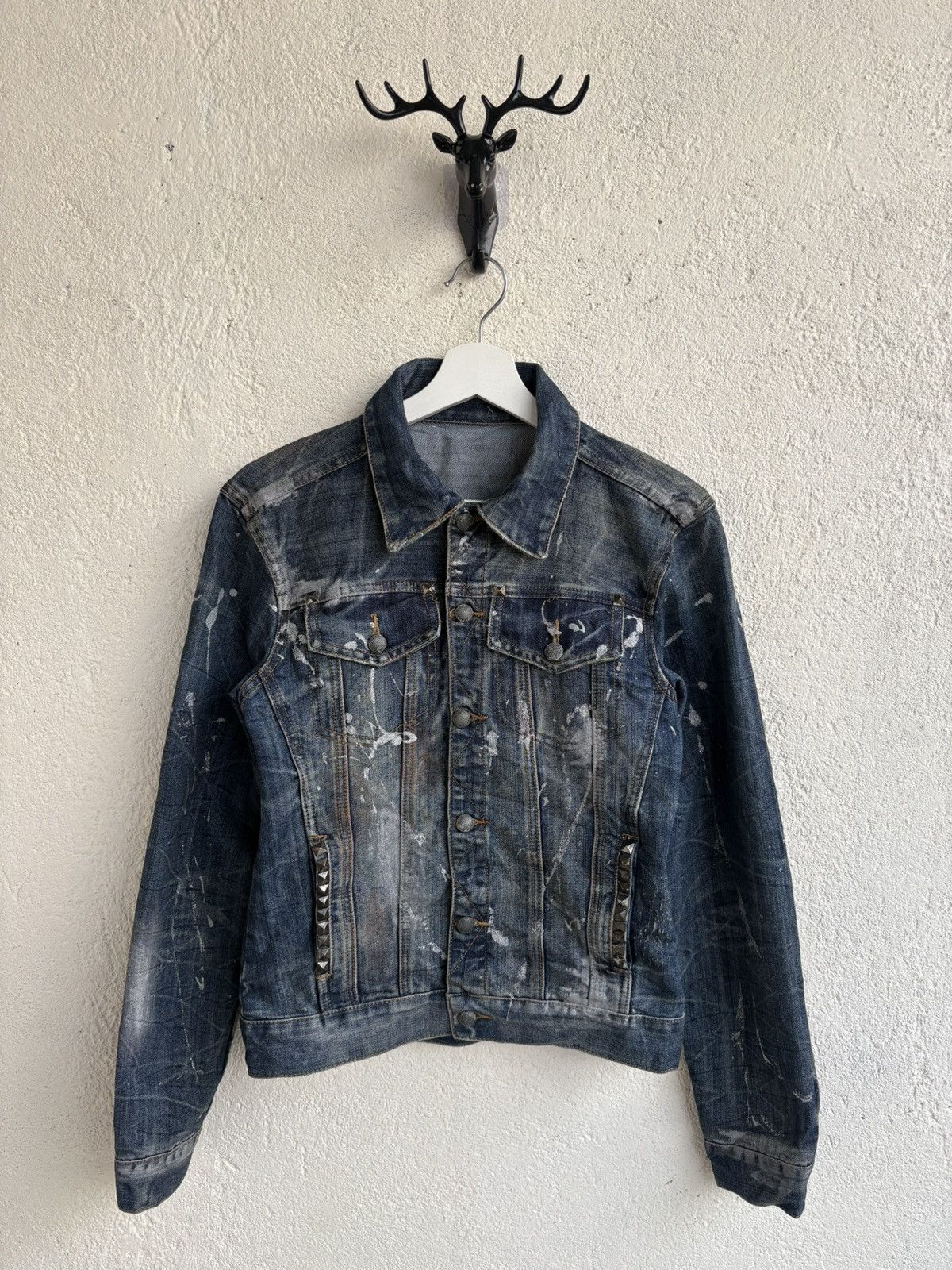 Helmut Lang 2000s studet japan denim jacket helmutlamg maison style Size US XS / EU 42 / 0 - 1 Thumbnail