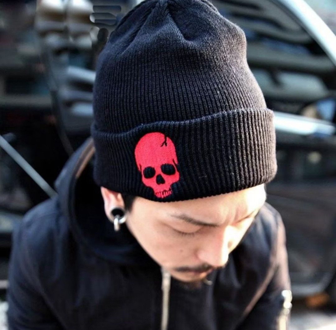 PPFM Skull red punk rock streetwear beanie Size ONE SIZE - 1 Preview