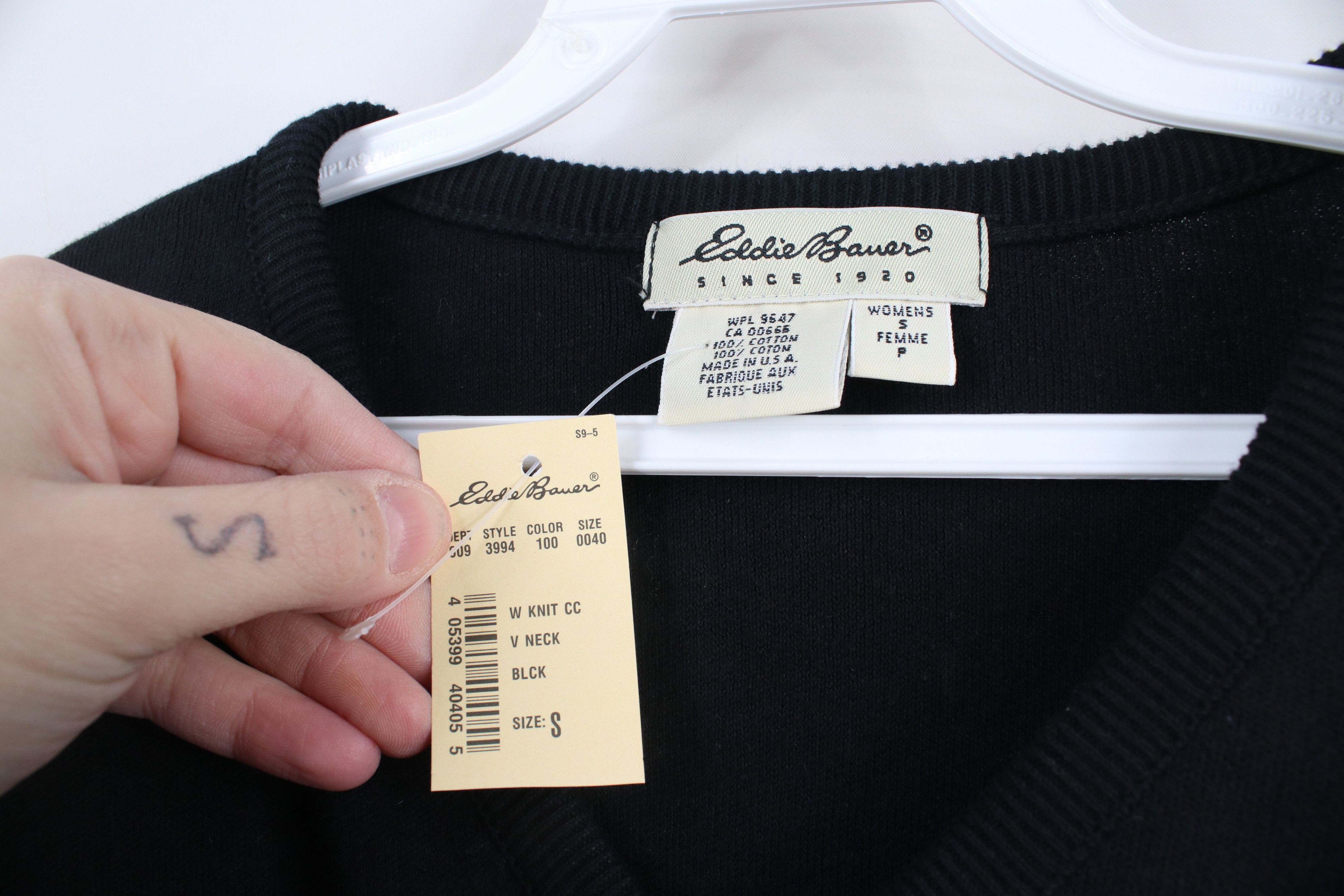 Eddie Bauer × Vintage Deadstock Vintage 90s Eddie Bauer Knit Sweater Black USA Size S / US 4 / IT 40 - 4 Thumbnail