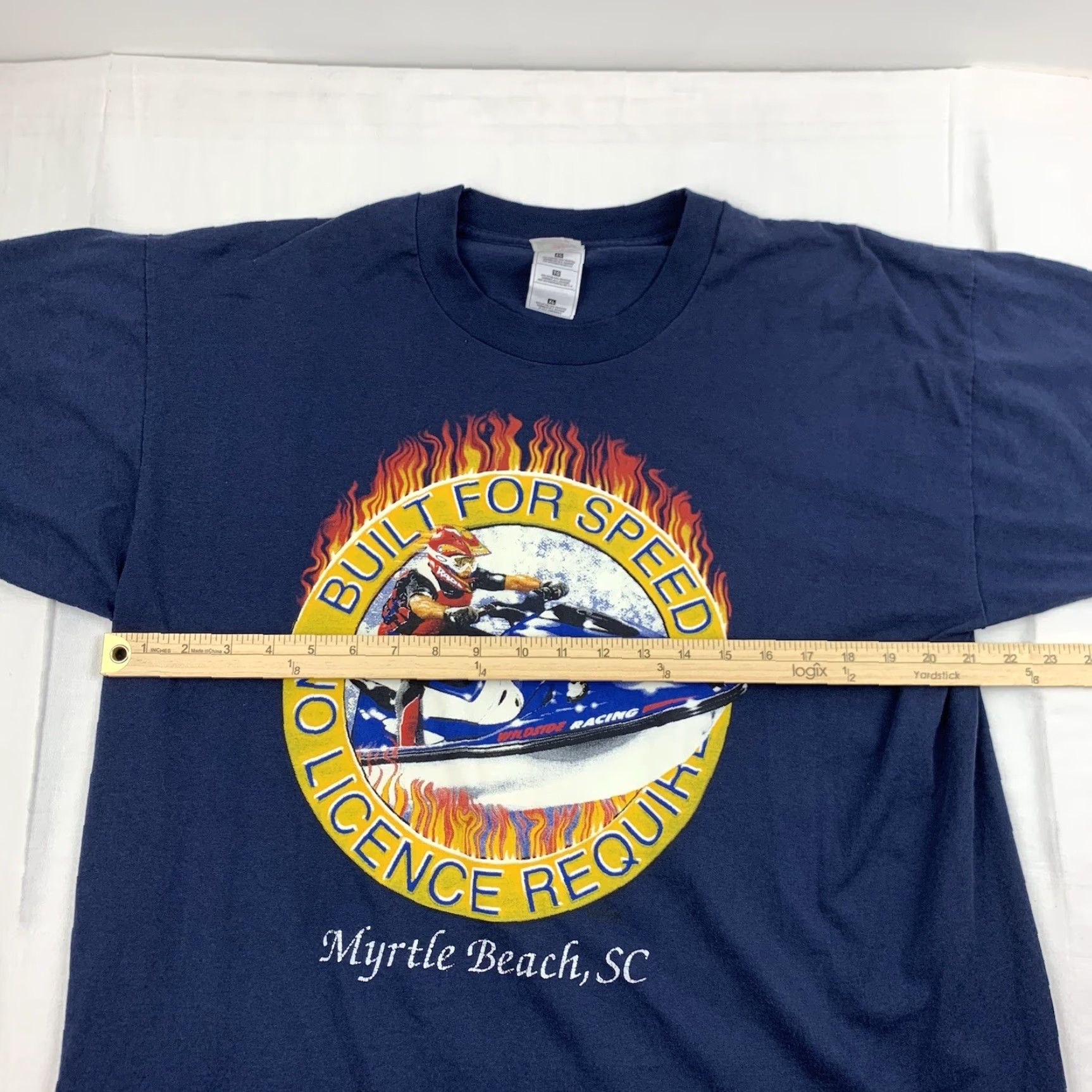 Fruit Of The Loom VINTAGE Jet Ski Shirt Adult XL Blue Built For Speed 90s Flames USA Mens Size US XL / EU 56 / 4 - 6 Thumbnail