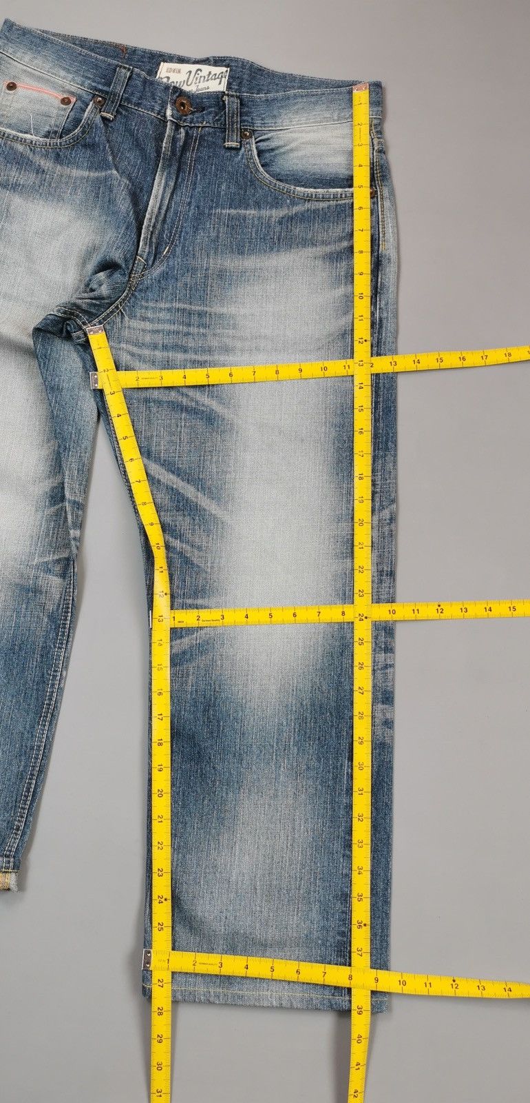 Edwin × Salvage × Vintage Edwin New Vintage Orange Selvedge Jeans (LG31) Size US 35 - 13 Thumbnail