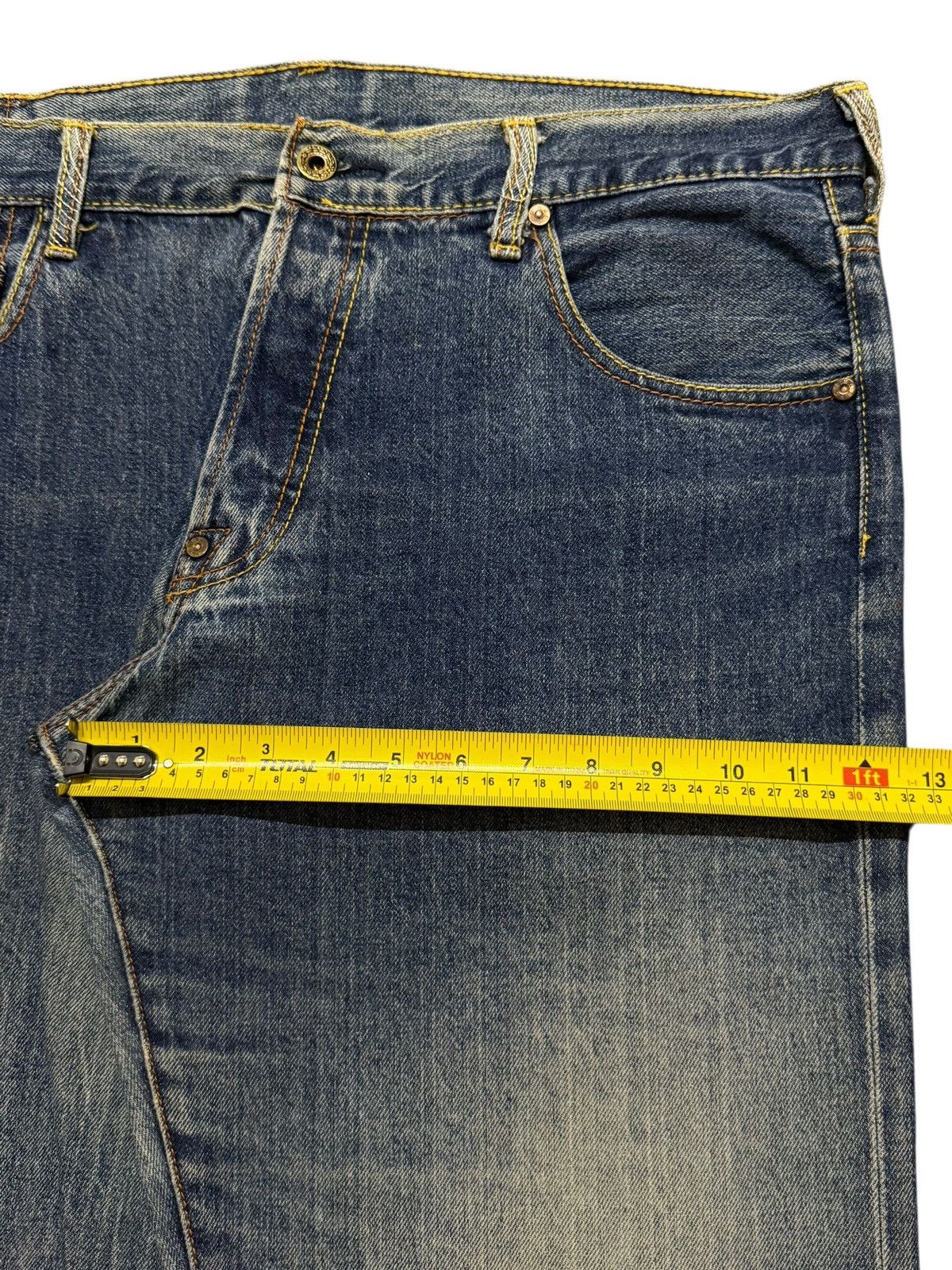 RMC Jeans Vintage 90s Japan Rmc Embroidered Blue Faded Wash Wide Leg Size US 36 / EU 52 - 12 Thumbnail