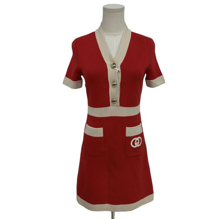 Gucci Gucci Interlocking G Knit Mini Dress XS Size XS / US 0-2 / IT 36-38 - 1 Thumbnail
