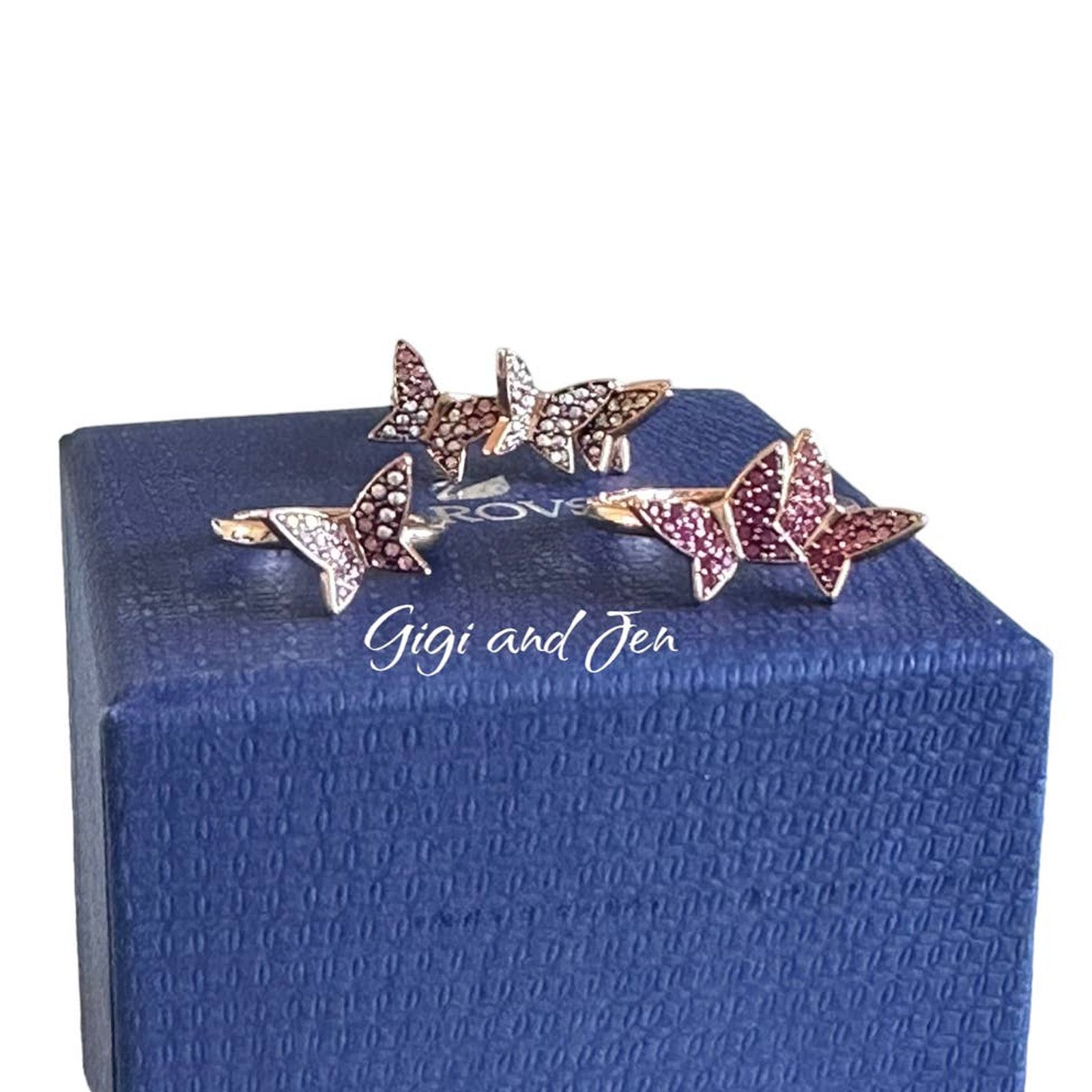 Swarovski Swarovski Lilia ring Set (3), Butterfly, Rose gold-tone 7 Size ONE SIZE - 2 Thumbnail