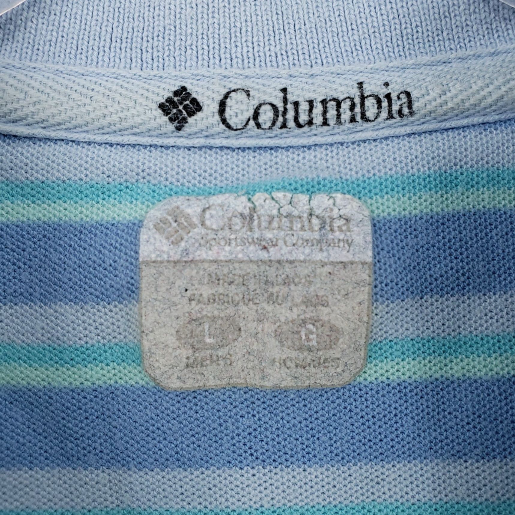 Vintage Columbia Polo Shirt Mens L Blue Striped Short Sleeve Collared Shirt Polo Size US L / EU 52-54 / 3 - 7 Thumbnail