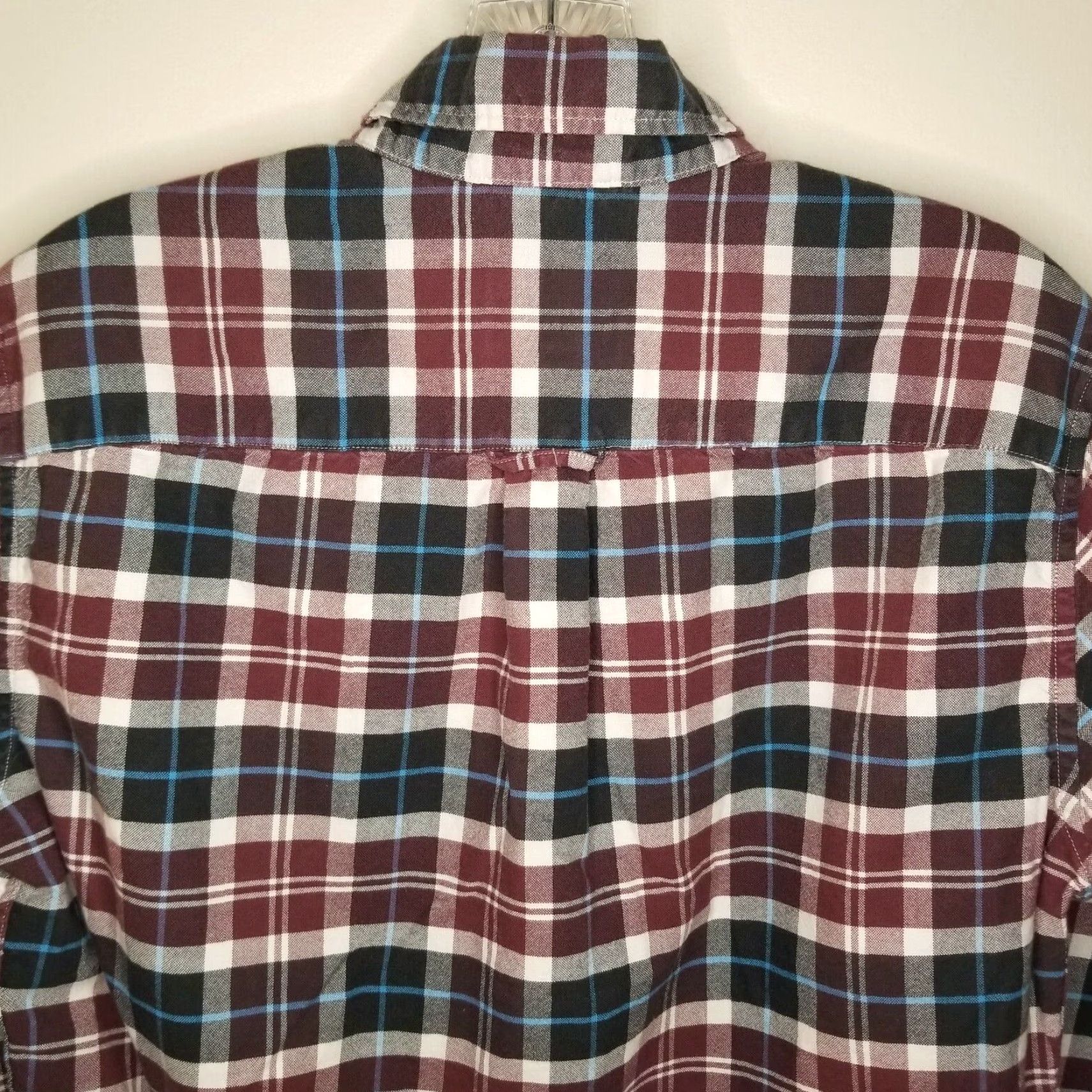 American Eagle Outfitters American Eagle Mens Classic Fit Plaid Long Sleeve Button Up Shirt XS Red Blue Size US XS / EU 42 / 0 - 5 Thumbnail