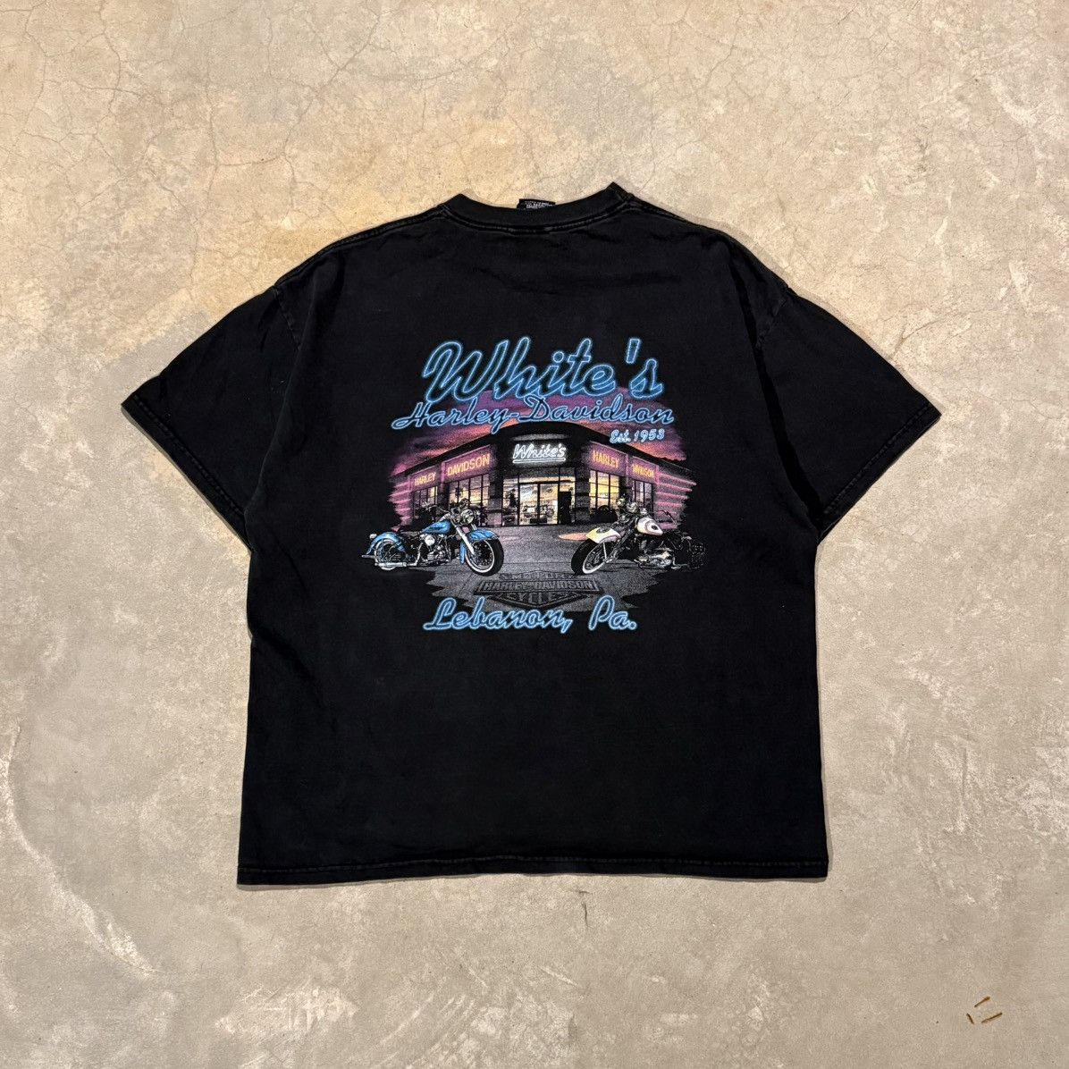Harley Davidson Vtg 1990s Faded Harley Davidson Racing Biker Tee ERD Grunge Size US XL / EU 56 / 4 - 6 Thumbnail