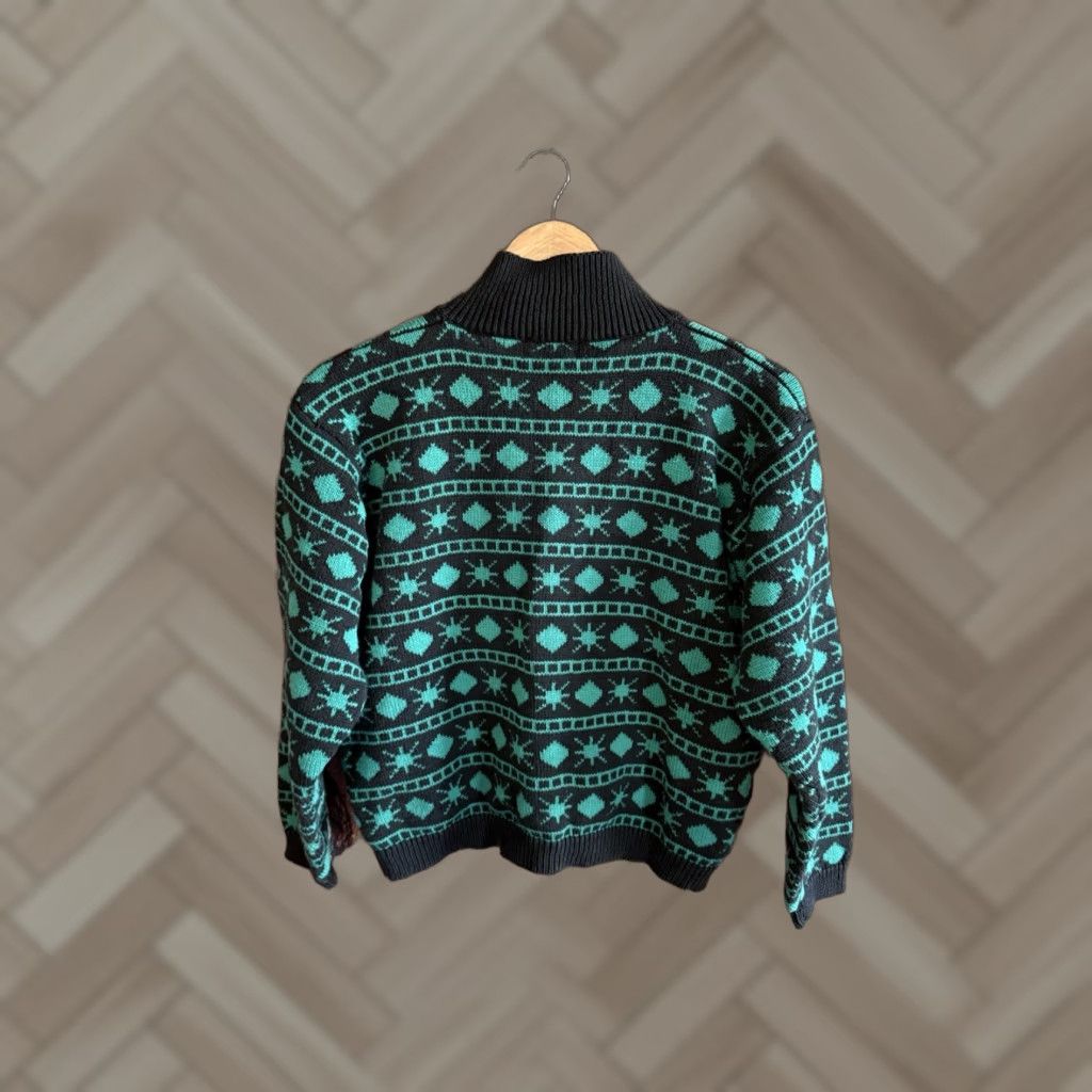 Brooks Brothers VINTAGE Brooks Brothers Womens Green Graphic Button Up Sweatshirt M Green Pullover Sweatshirt Womens 90s? Size M / US 6-8 / IT 42-44 - 1 Thumbnail