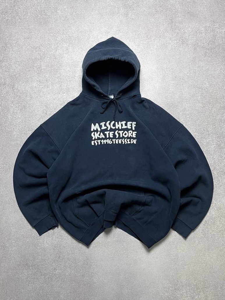 Hook-Ups VINTAGE MISCHIEF SKATE STORE BOXY HEAVY COTTON HOODIE XL Size US XL / EU 56 / 4 - 1 Thumbnail