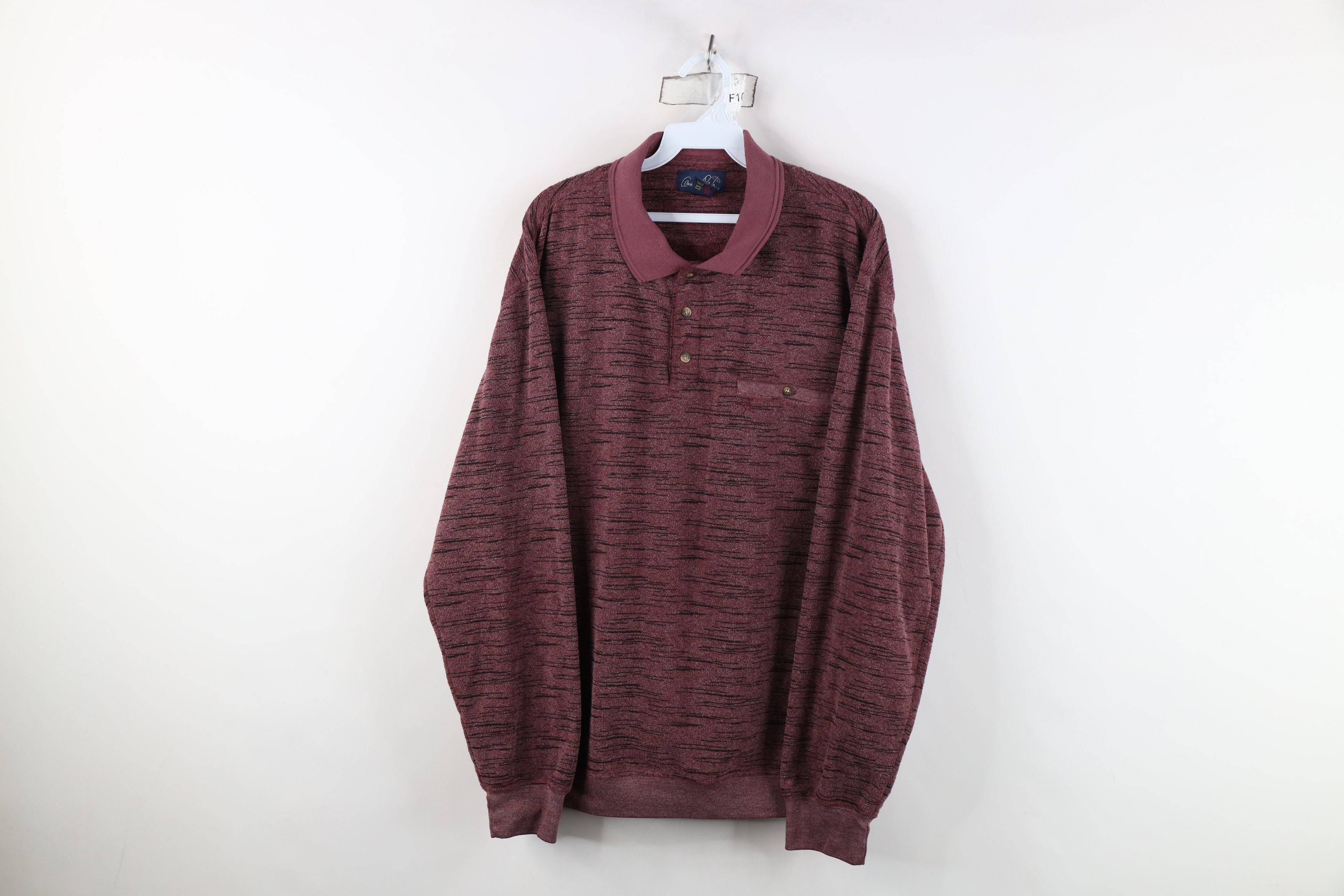 Vintage Vintage 90s Streetwear Fleck Fleece Collared Sweatshirt Size US XL / EU 56 / 4 - 1 Thumbnail