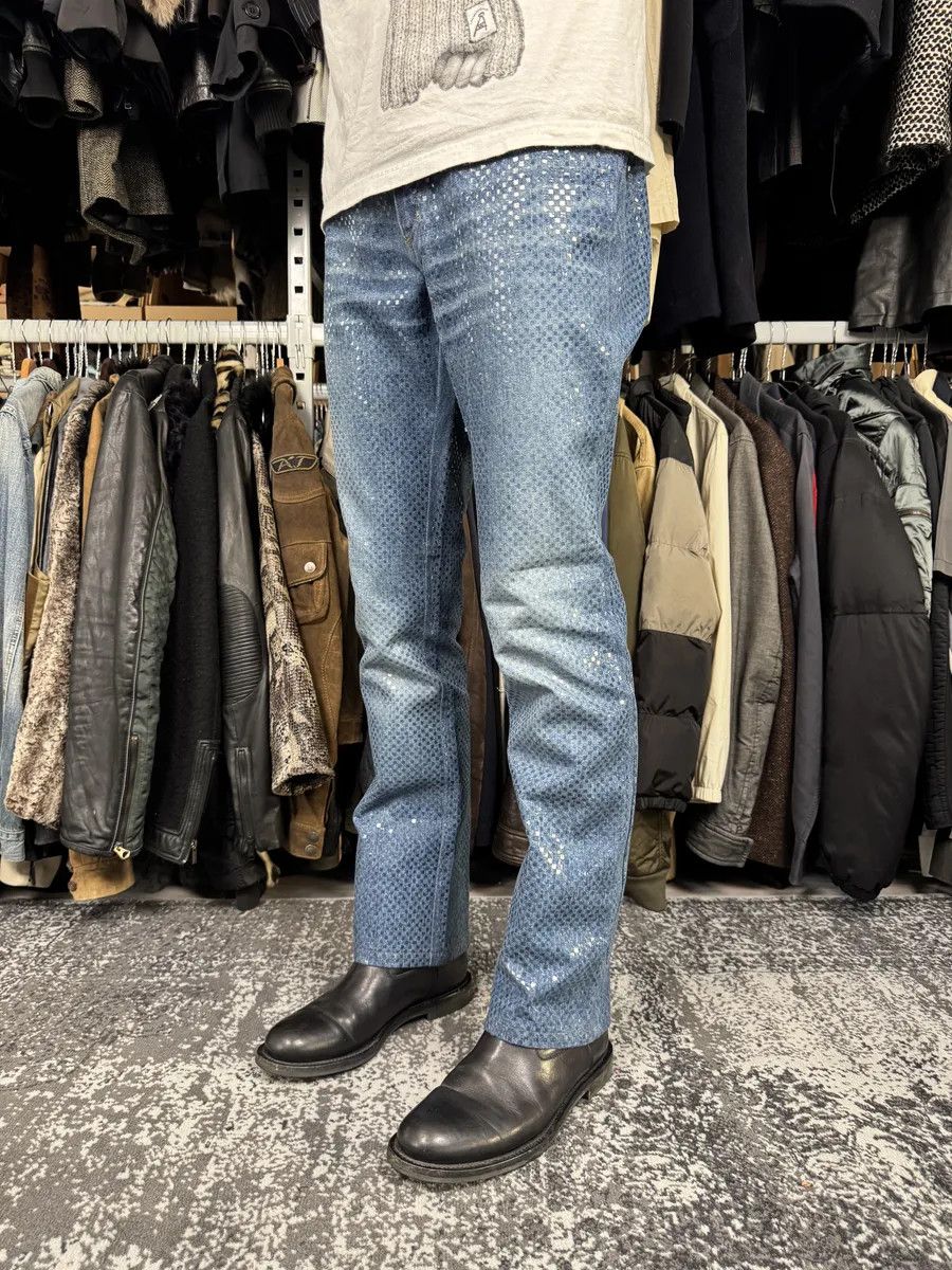 Roberto Cavalli 2000s Roberto Cavalli Shiny Blue Denim Jeans Size US 31 - 3 Thumbnail