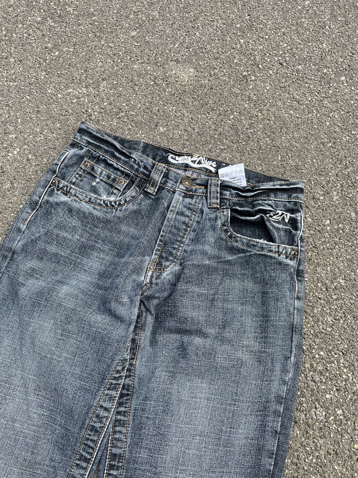 Japanese Brand × Vintage Y2K Biker Chrome Hearts Style Straight Fit Jeans Size US 32 / EU 48 - 3 Thumbnail